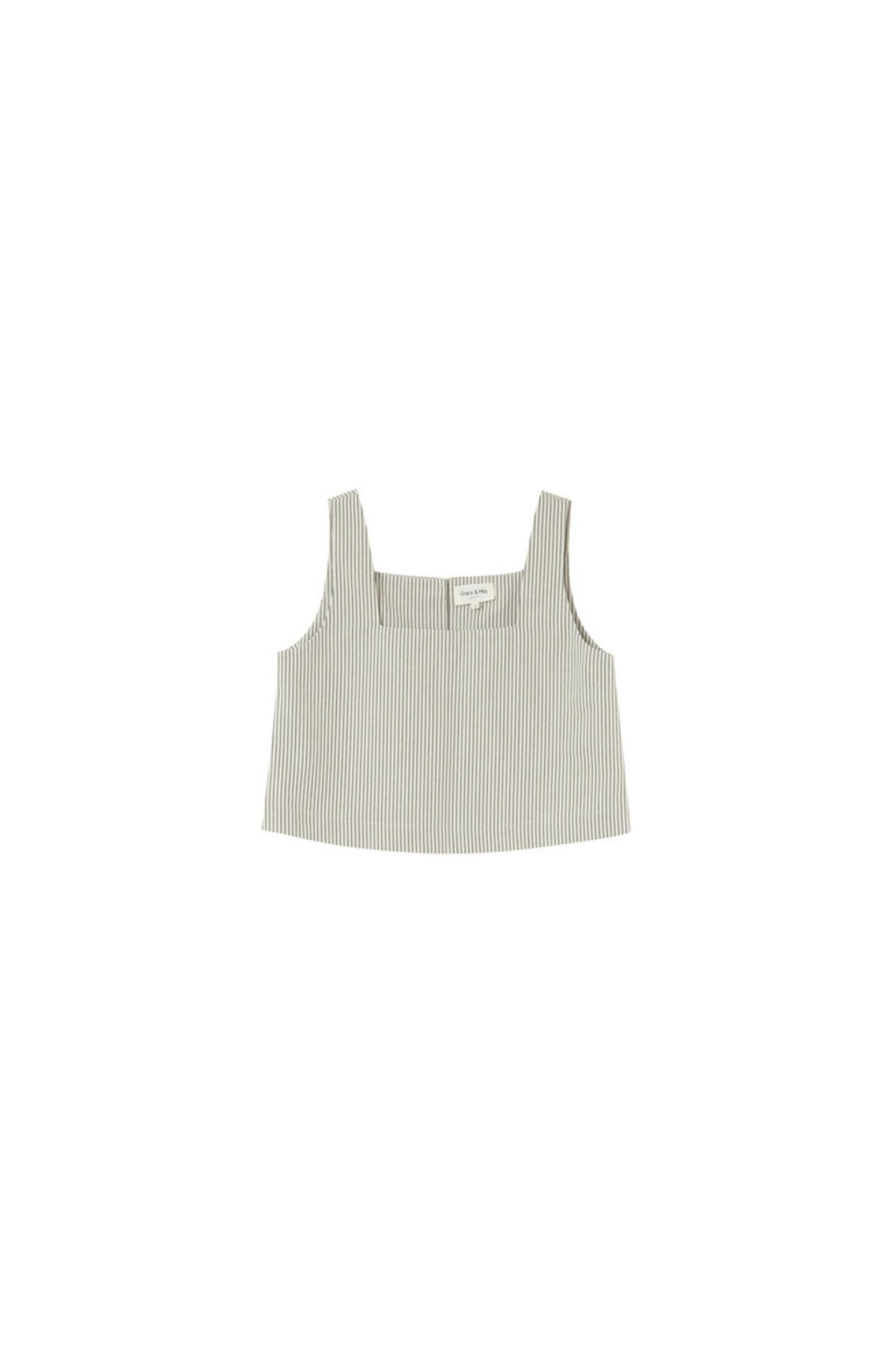 Grace & Mila peanut top in ecru. Front flatlay view
