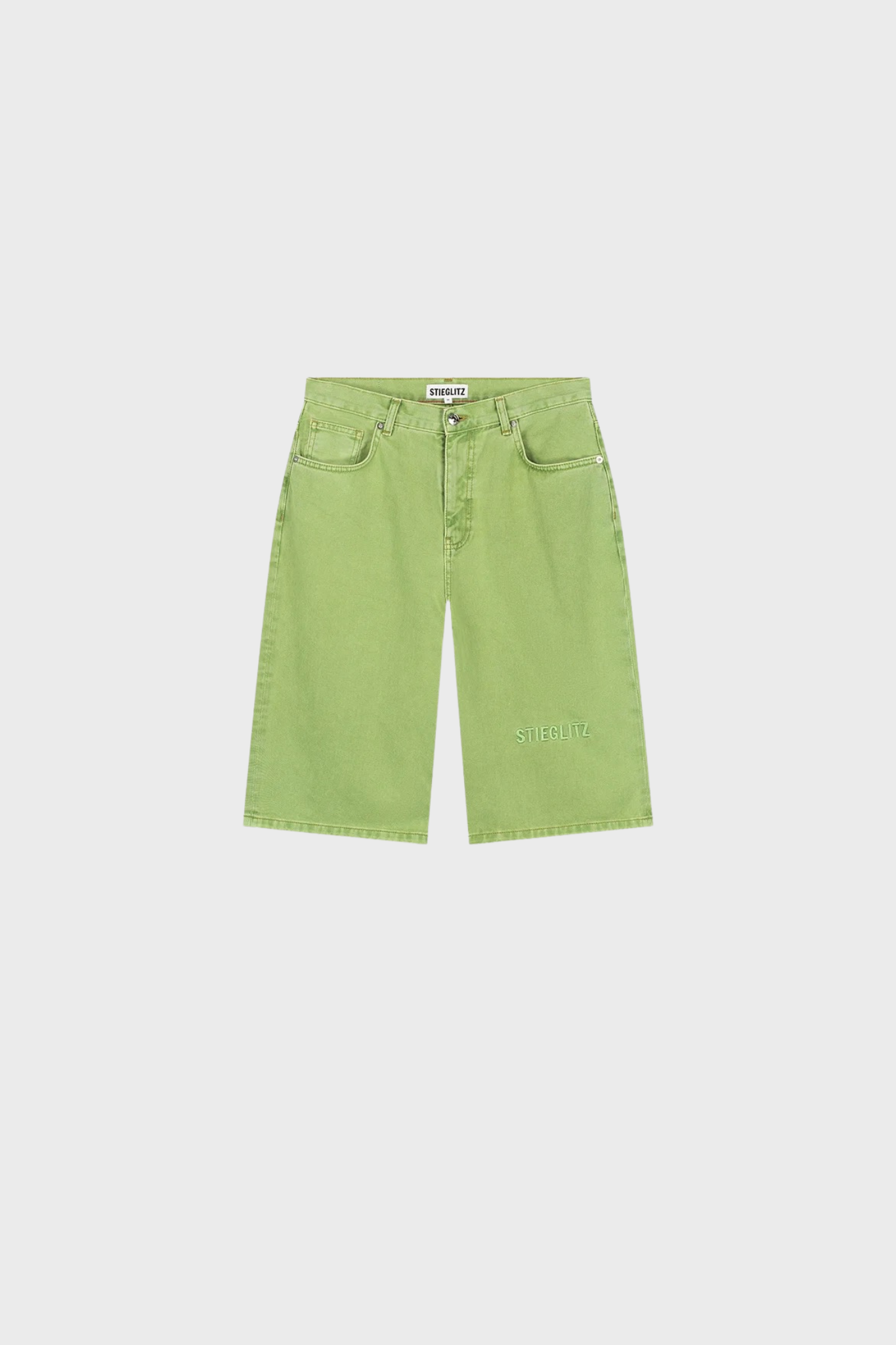 ALEXIO DENIM SHORTS - GREEN