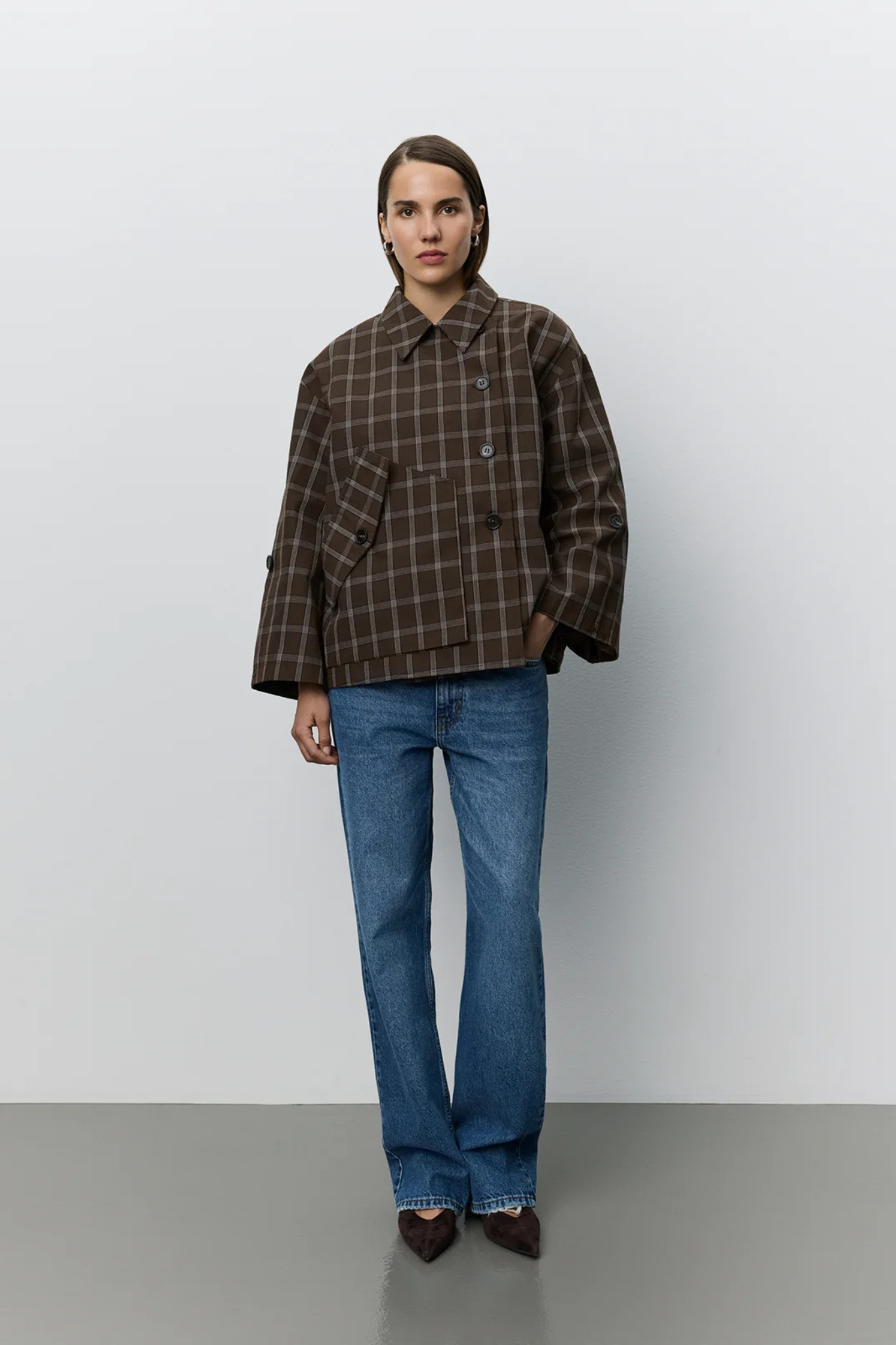 AGATHA JACKET - BROWN CHECK