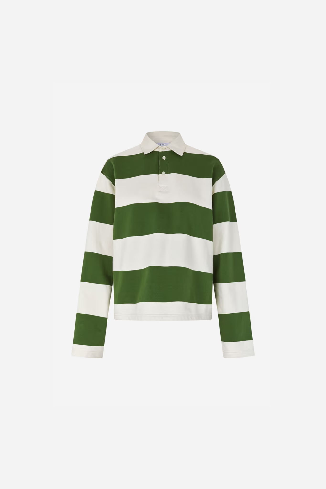 TOUR LS POLO - CHIVE GARDENIA STRIPE