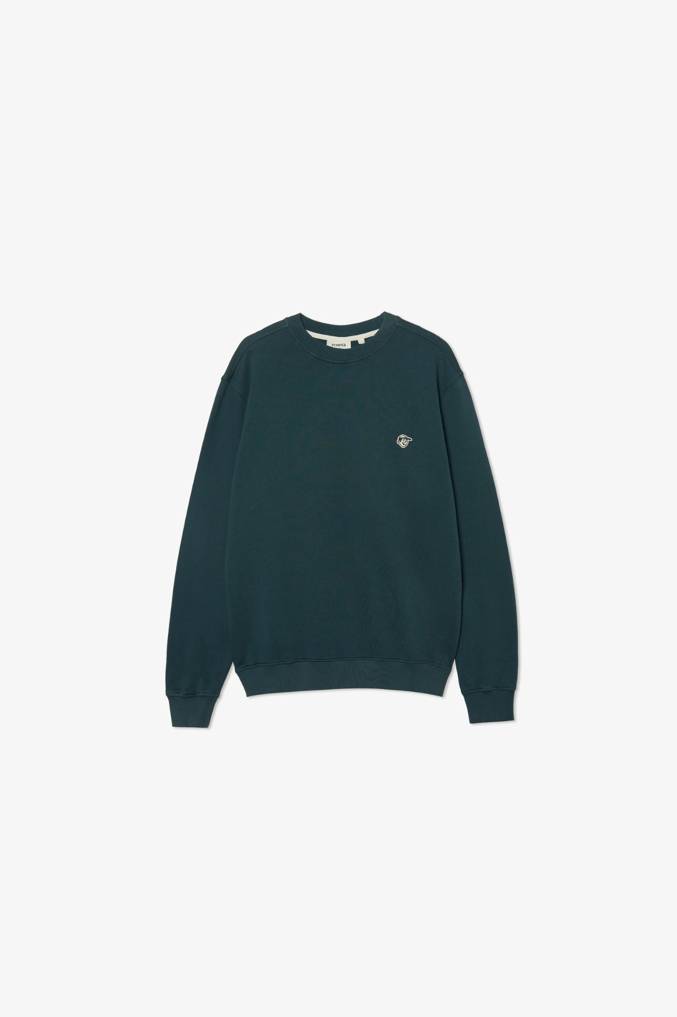 Pompeii Brand emilio crewneck in pine. Front flatlay view