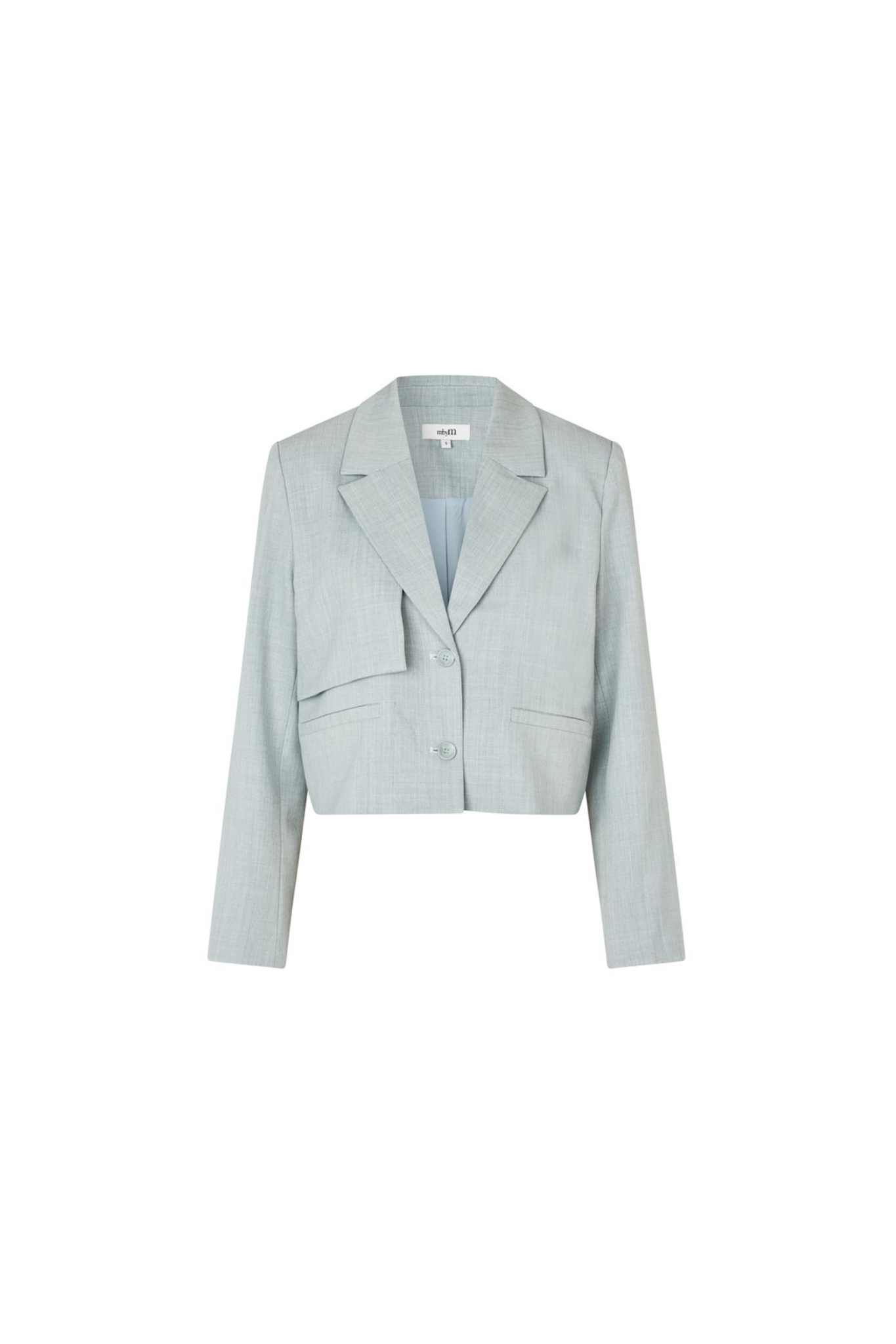MBYM cameron elanna blazer in lead. Front flatlay view
