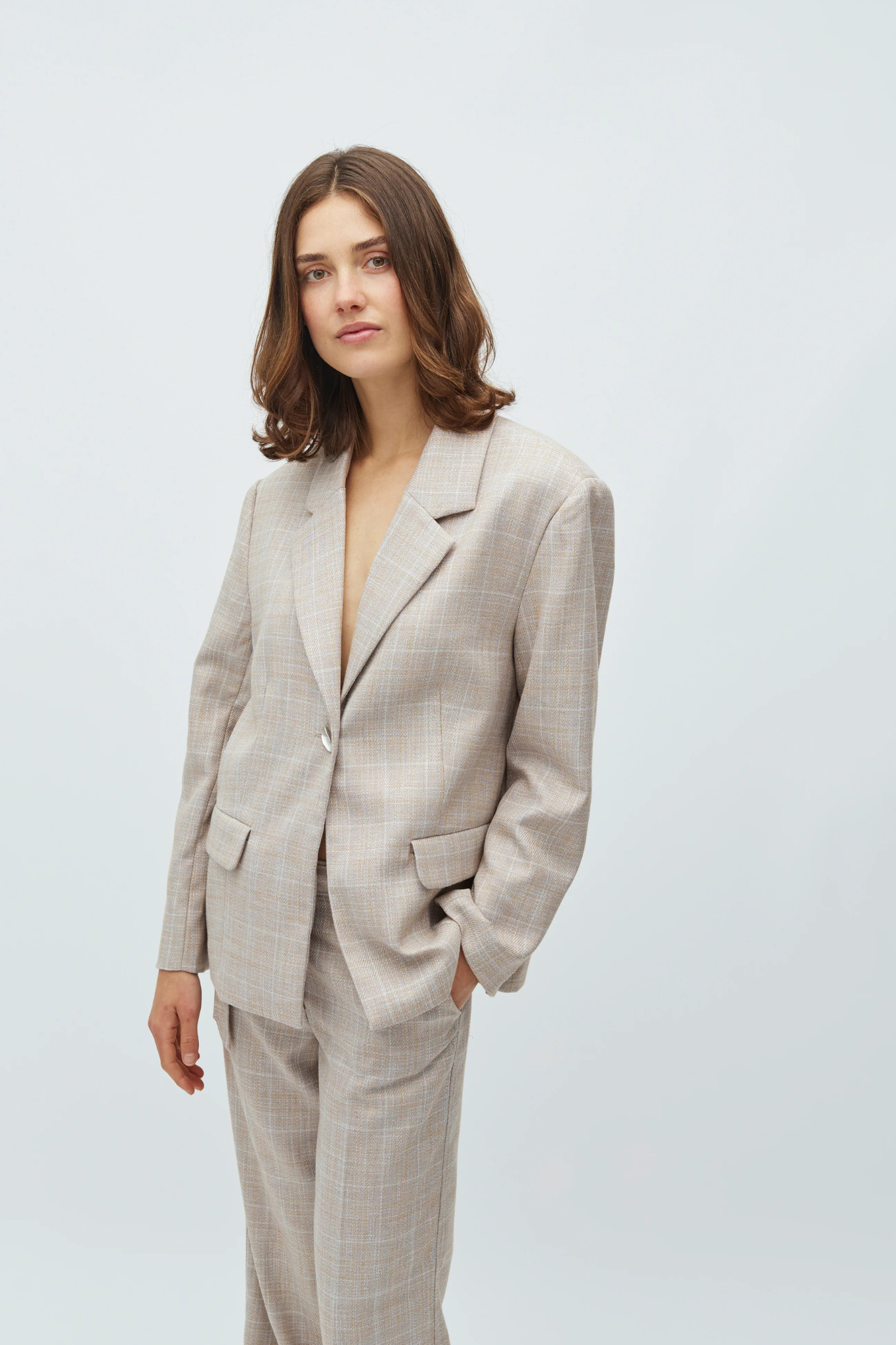 HOWLA LASLO BLAZER - BEIGE CHECK