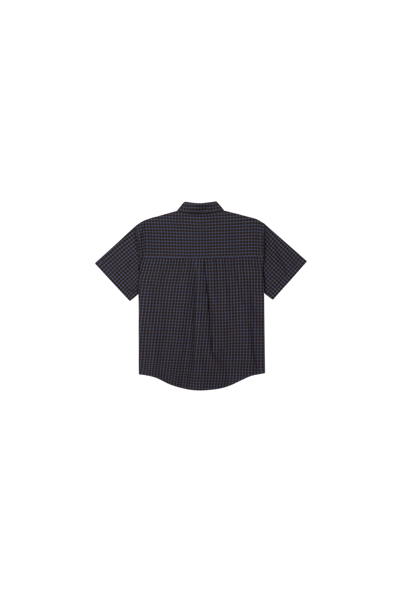 OBEY bigwig otis woven shirt in dull blue multi. Back flatlay view