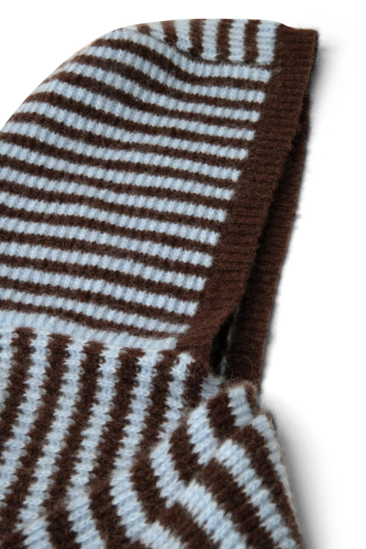 TIE FRONT HOOD - BLUE - CHOCO STRIPE