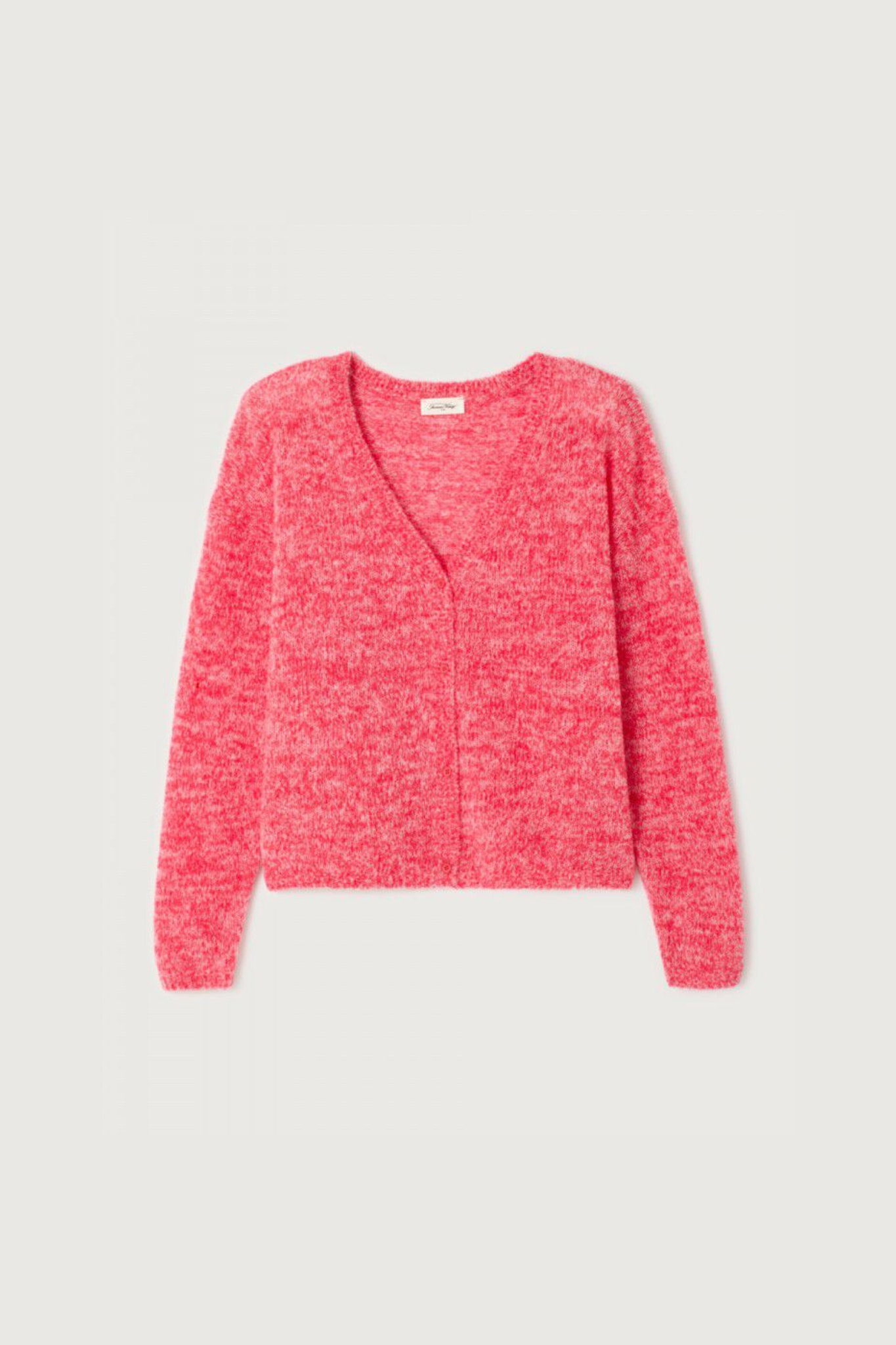 NUGGY CARDIGAN WOMEN - FLUORESCENT STRAWBERRY MELANGE