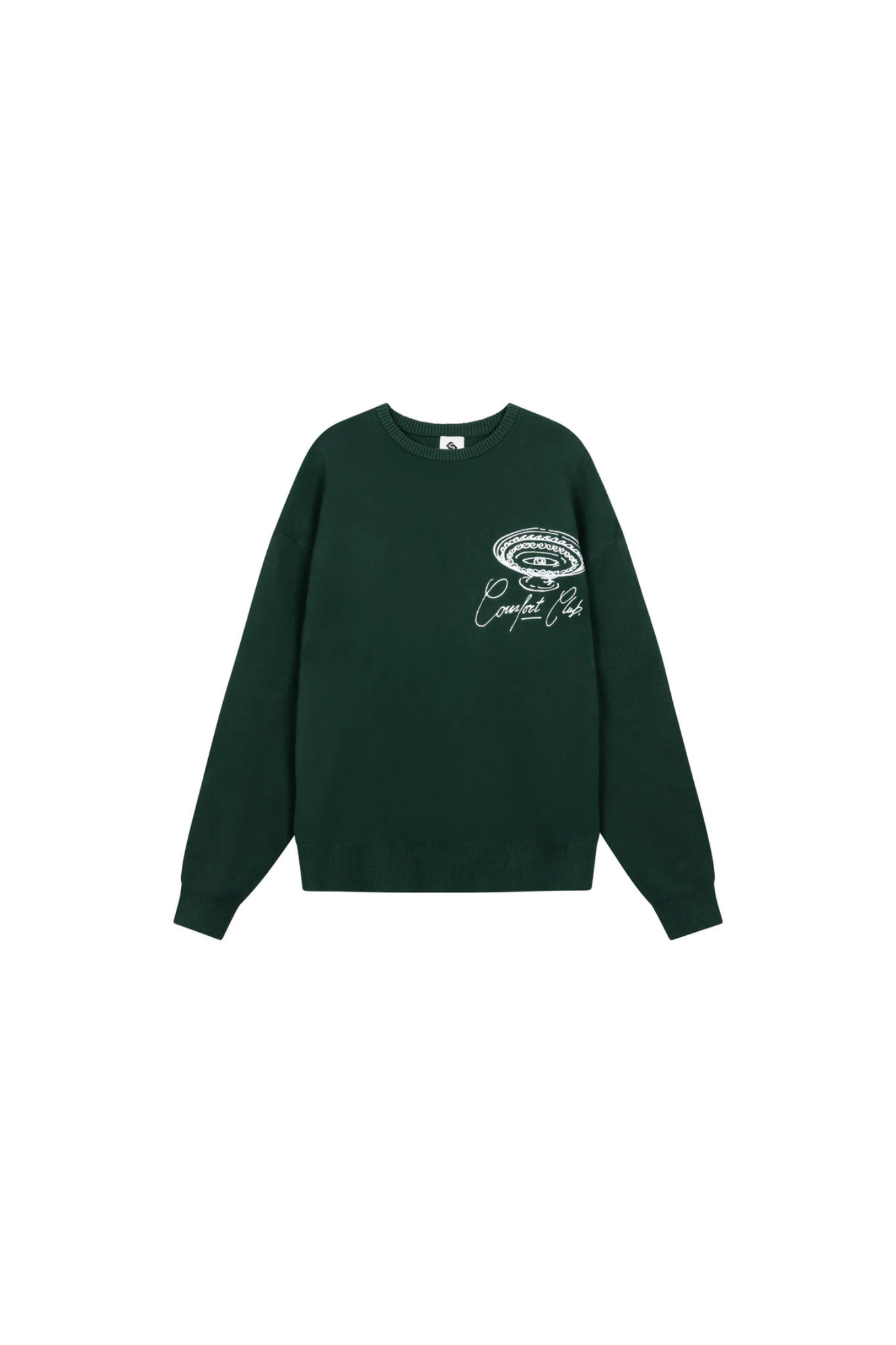 MEANDER KNIT CREWNECK - RAIN FOREST