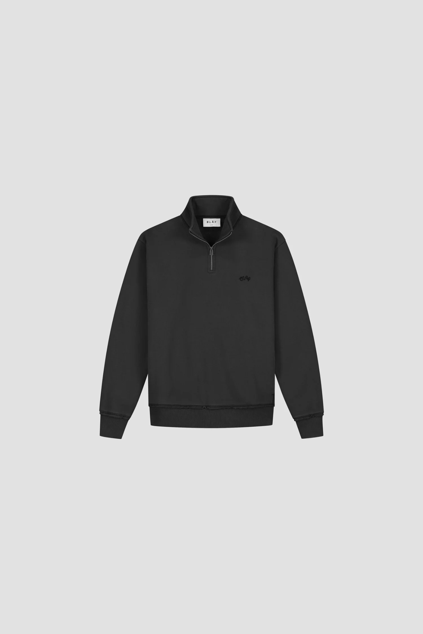 SIGNATURE ZIP MOCK - CHARCOAL