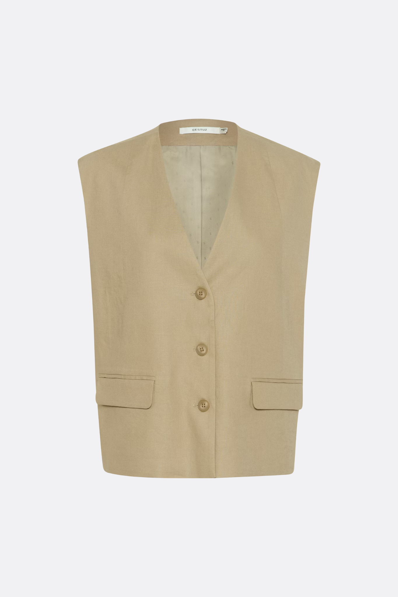 IZZA LINEN WAISCOAT - SILVER SAGE