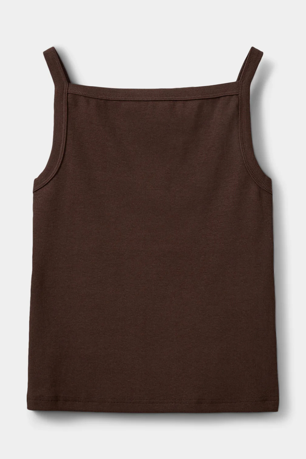BREE RIB TANK TOP - INTENSE BROWN