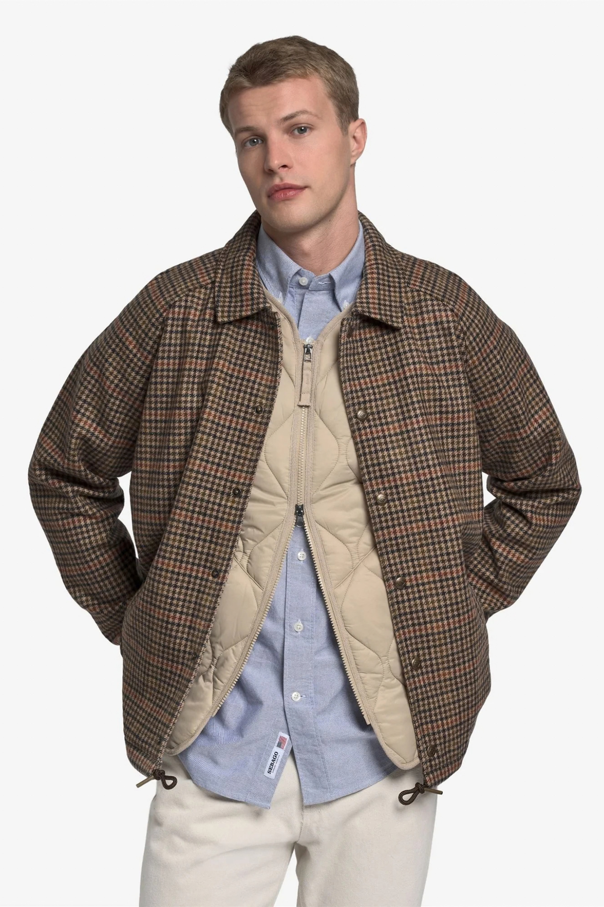 TENDER PIED DE POULE JACKET - BEIGE-BLUE-GREEN-BROWN