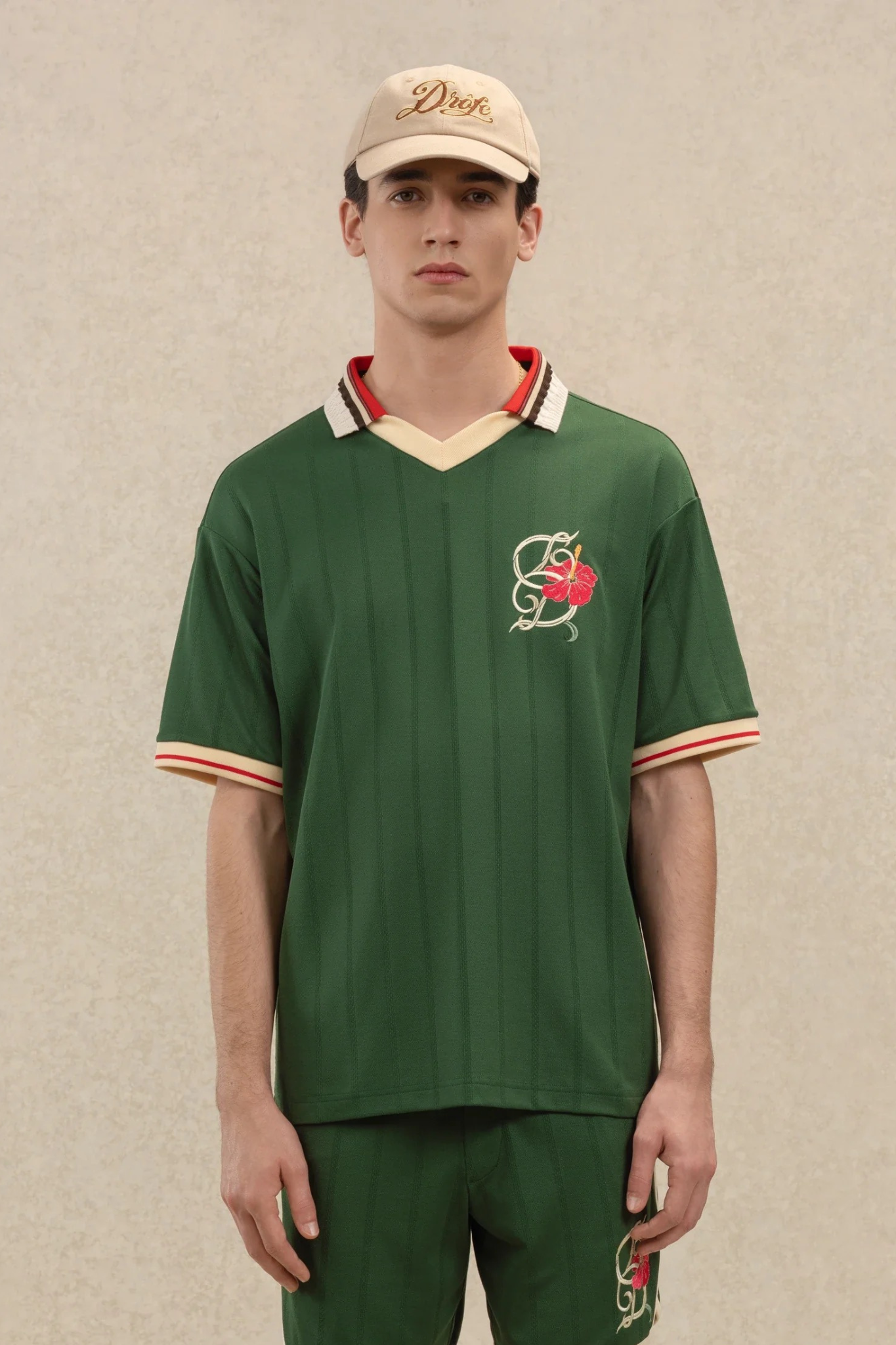 D HIBISCUS POLO - DARK GREEN