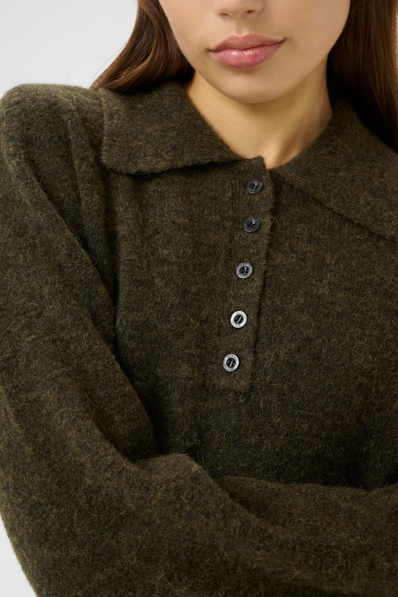 ALPHA POLO PULLOVER - OLIVE MÉLANGE