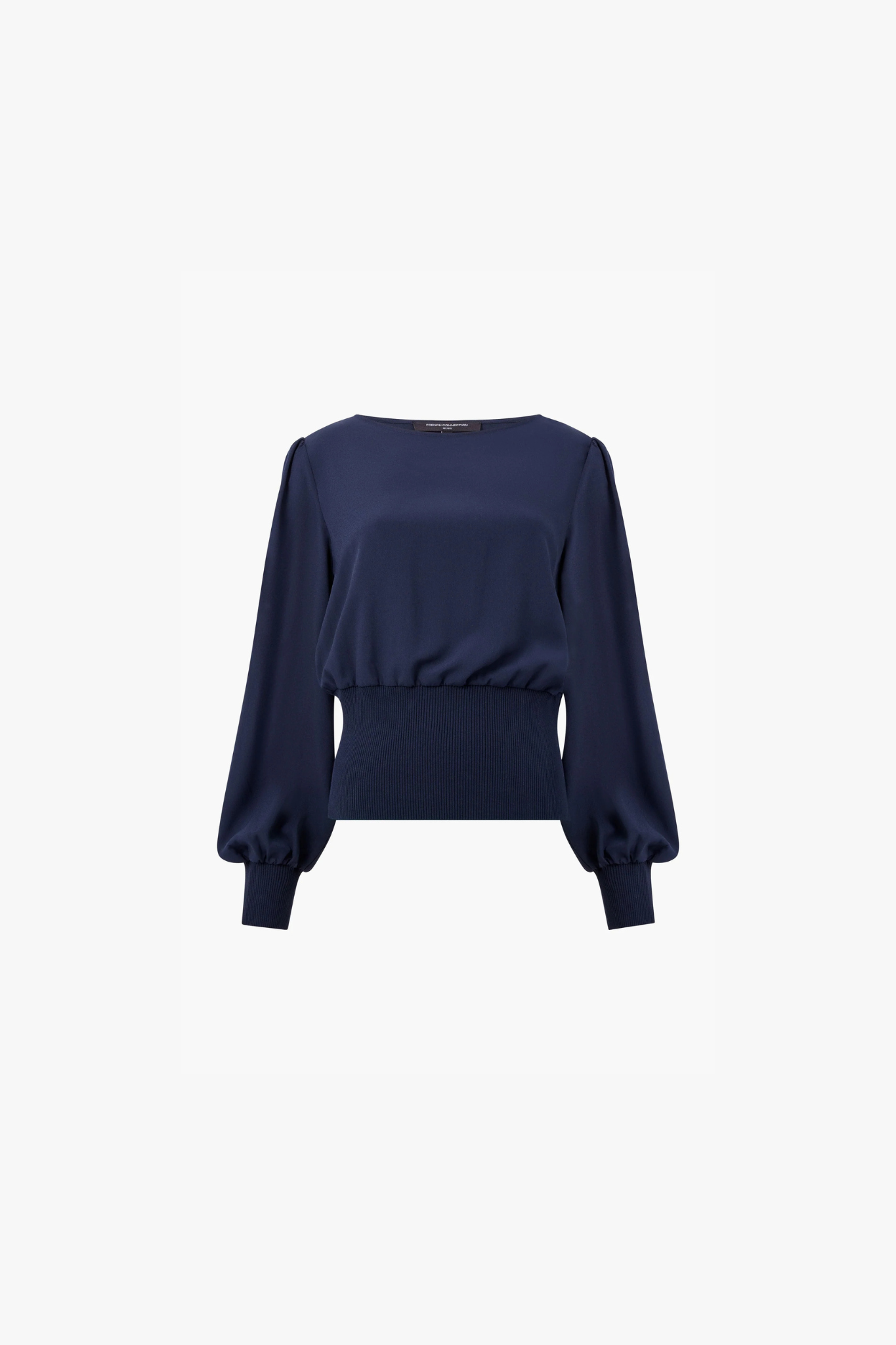 KRISTA KNIT SLASH NK JUMPER - MARINE