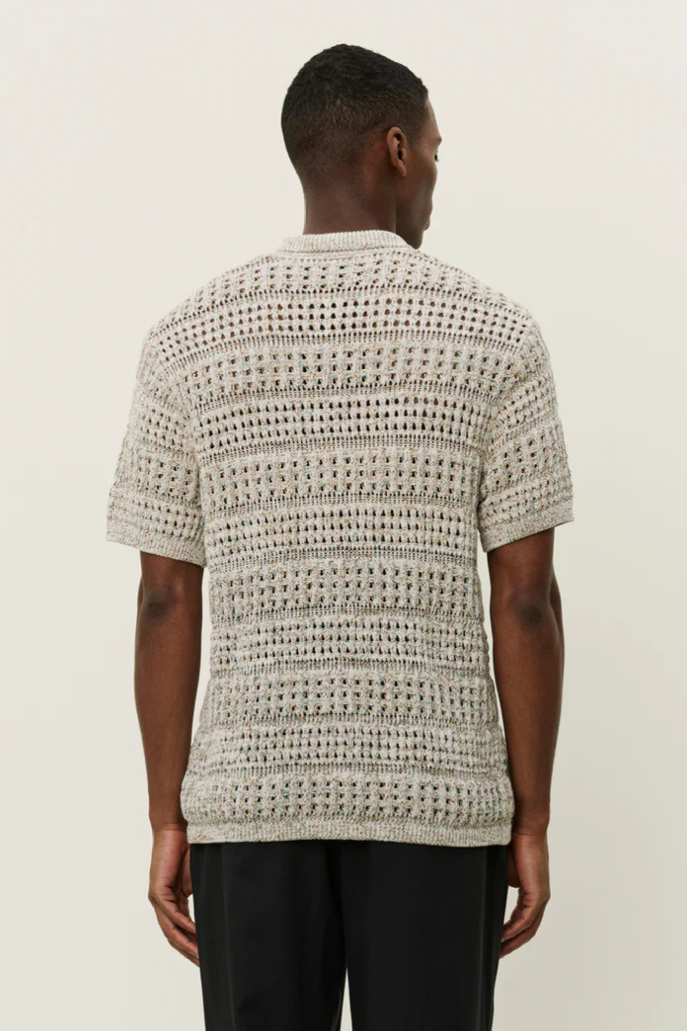 ELVIN STRUCTURE KNITTED SS SHIRT - LIGHT SAND