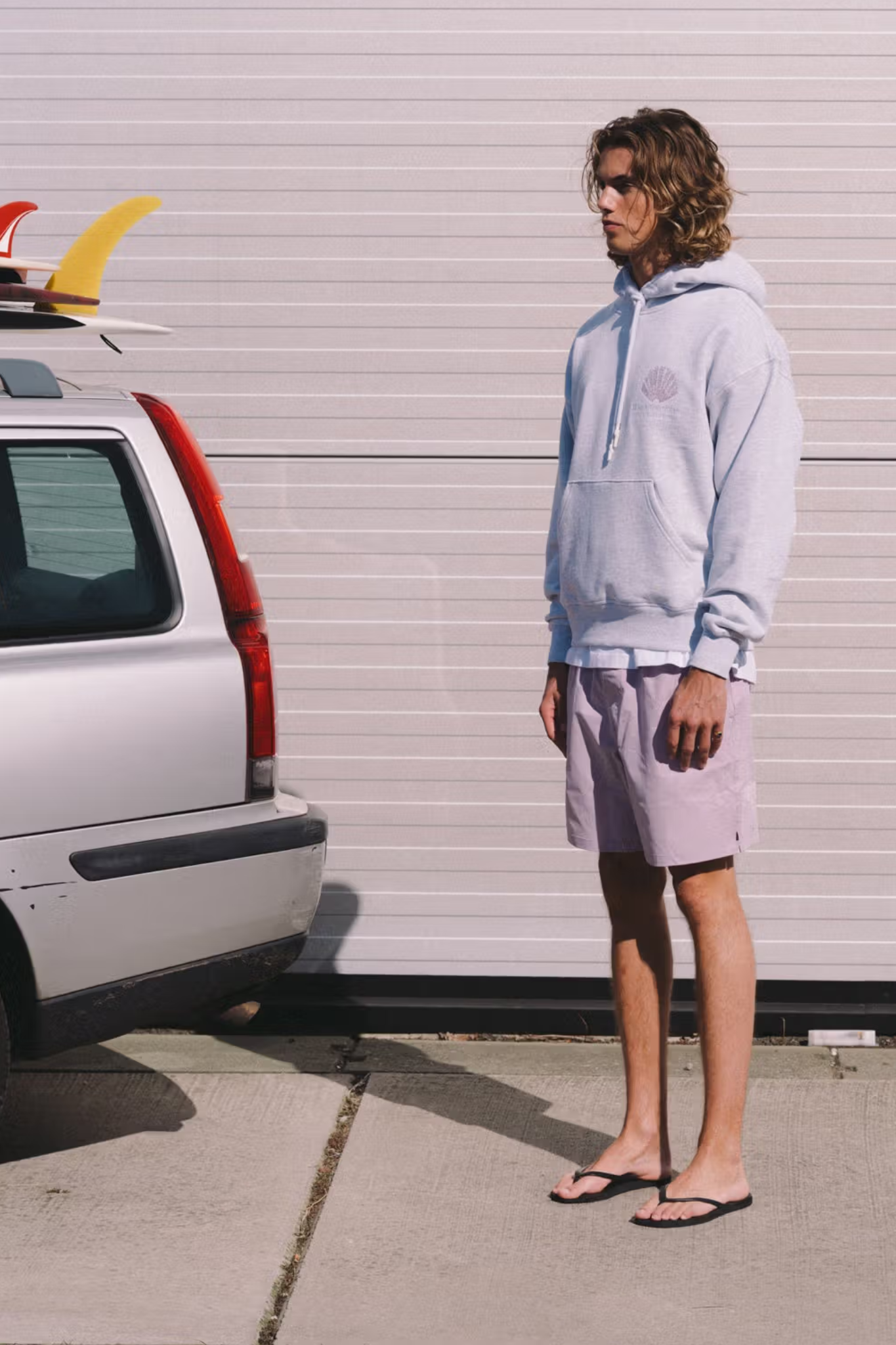 SPRAYED LOGO HOODIE - ASH GREY