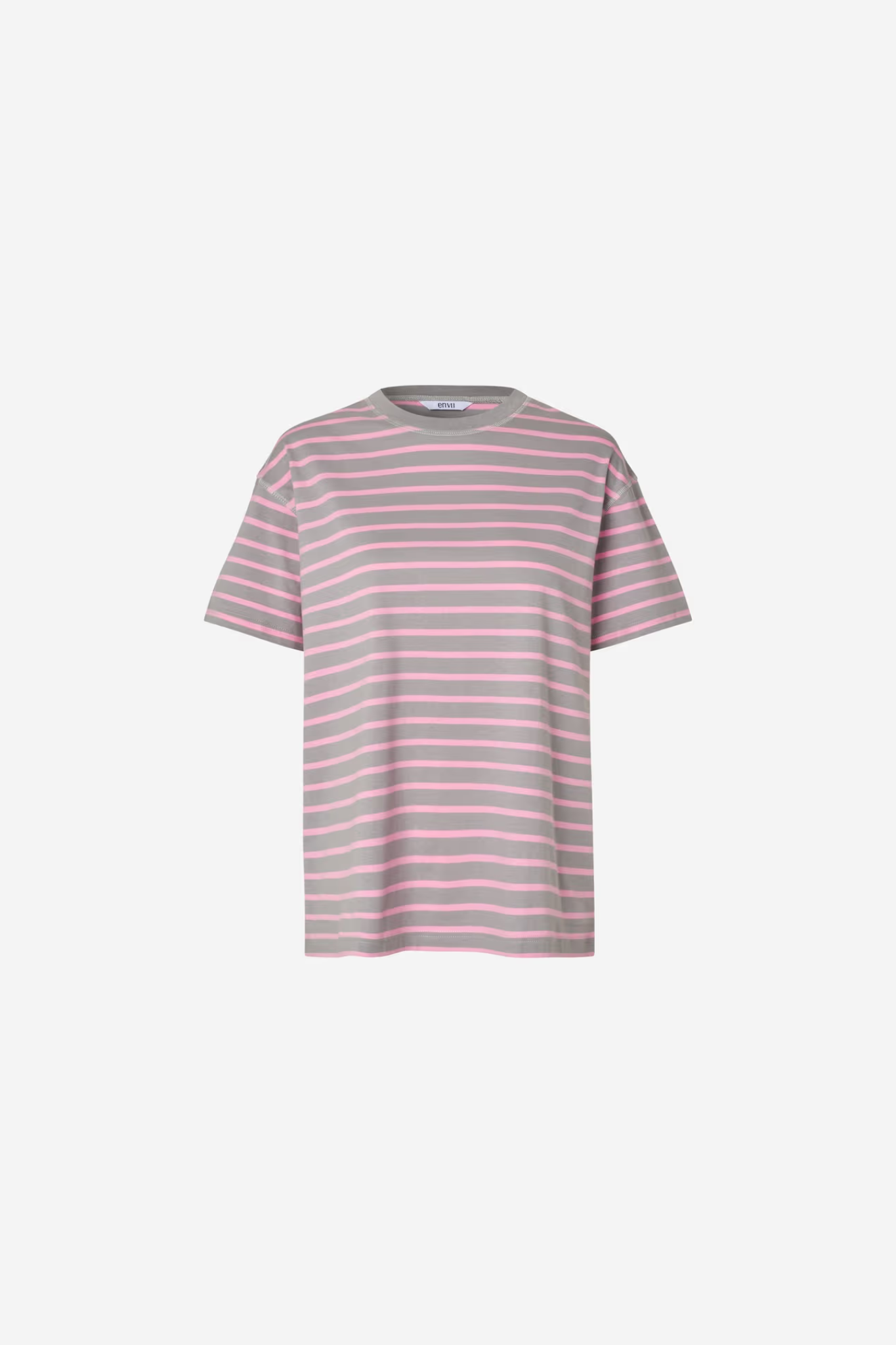 KULLA SS STRIPE T- SHIRT - BONBON GRAY STRIPE