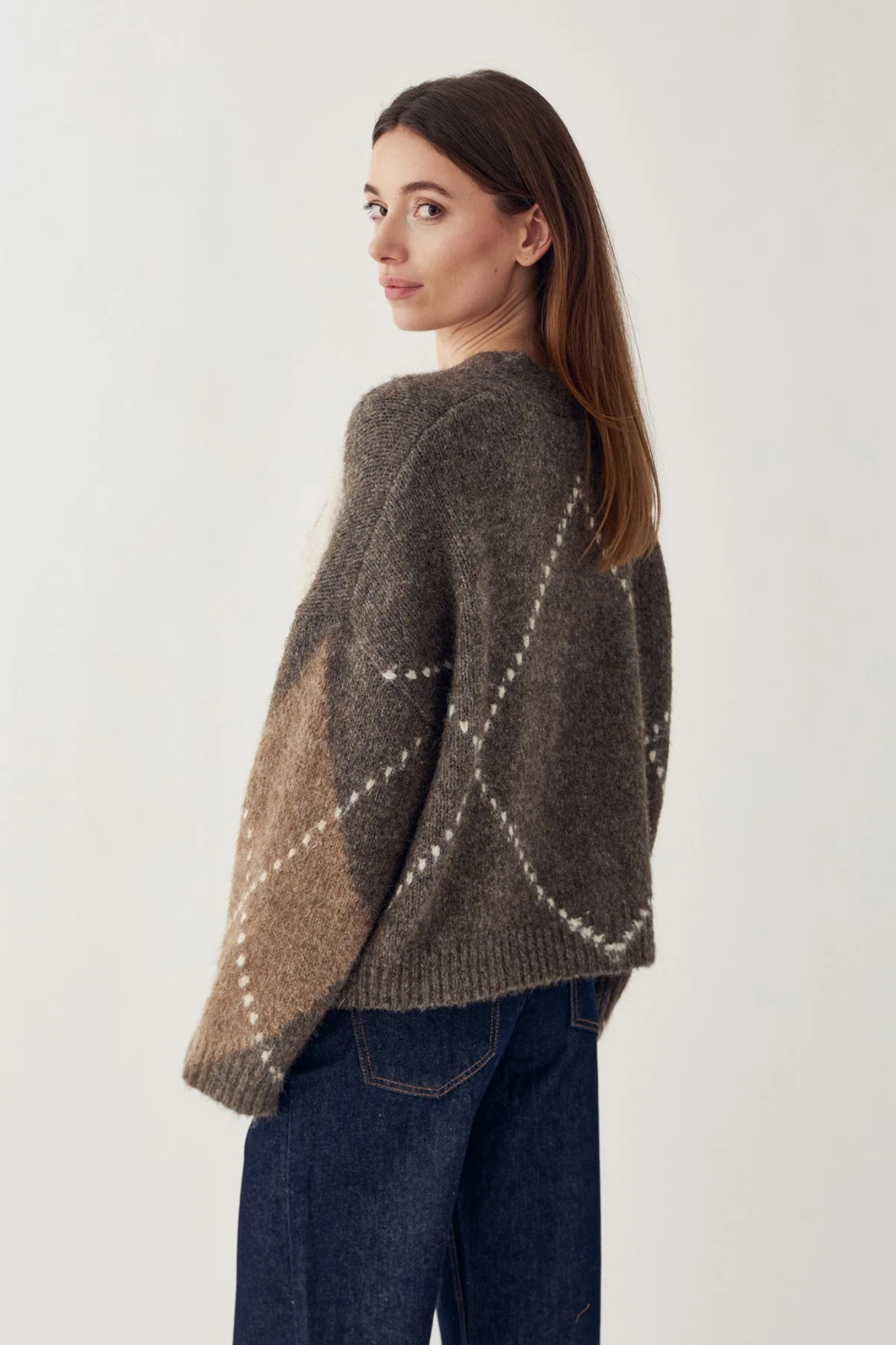 LAIANA KNIT CARDIGAN - ASH BROWN MIX