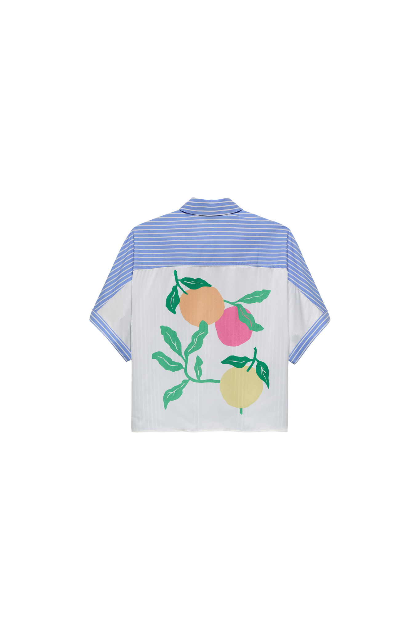 SHORT SLEEVE WITH GRAPHIC BLOUSE - BLUE