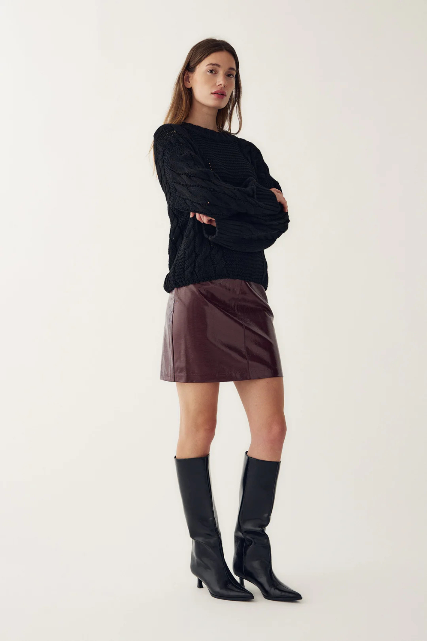 LOVETTA SH SKIRT - DUSTY MAHOGANY