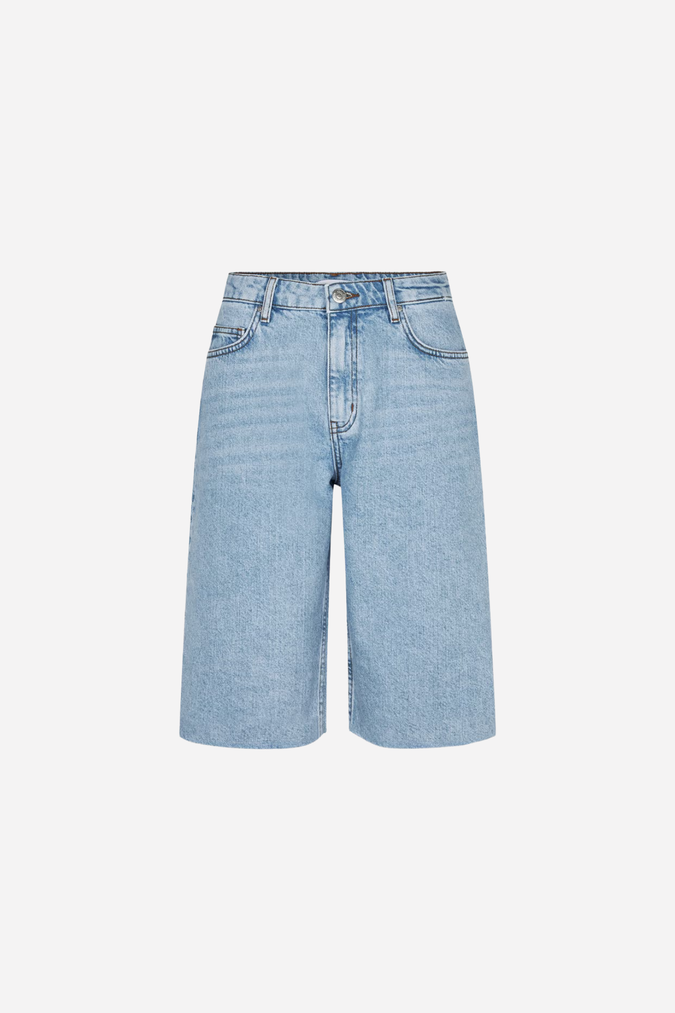 BREE STRAIGHT SHORTS - MID LIGHT BLUE
