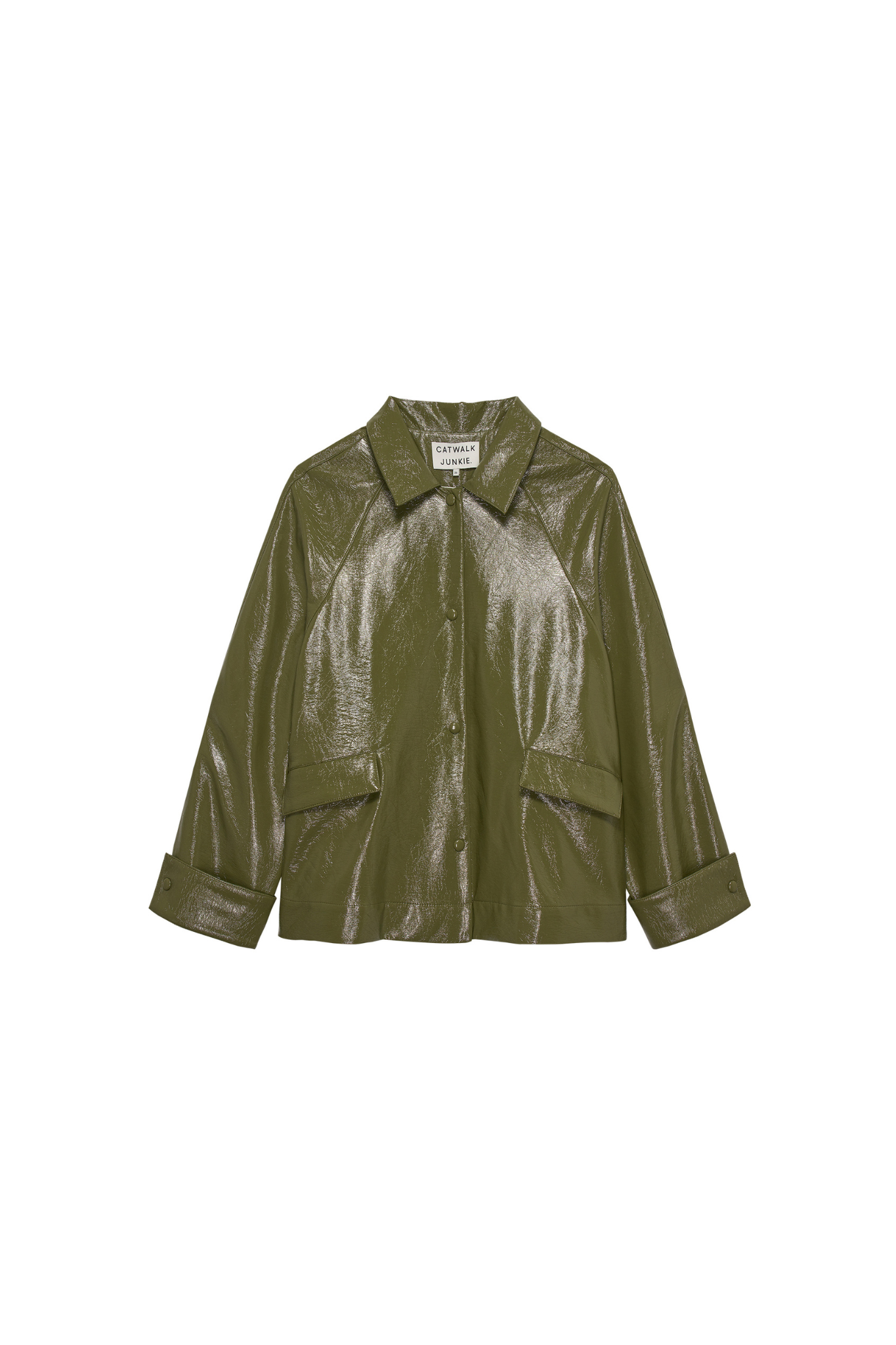 VEGAN LEATHER JACKET - OLIVE BRANCH