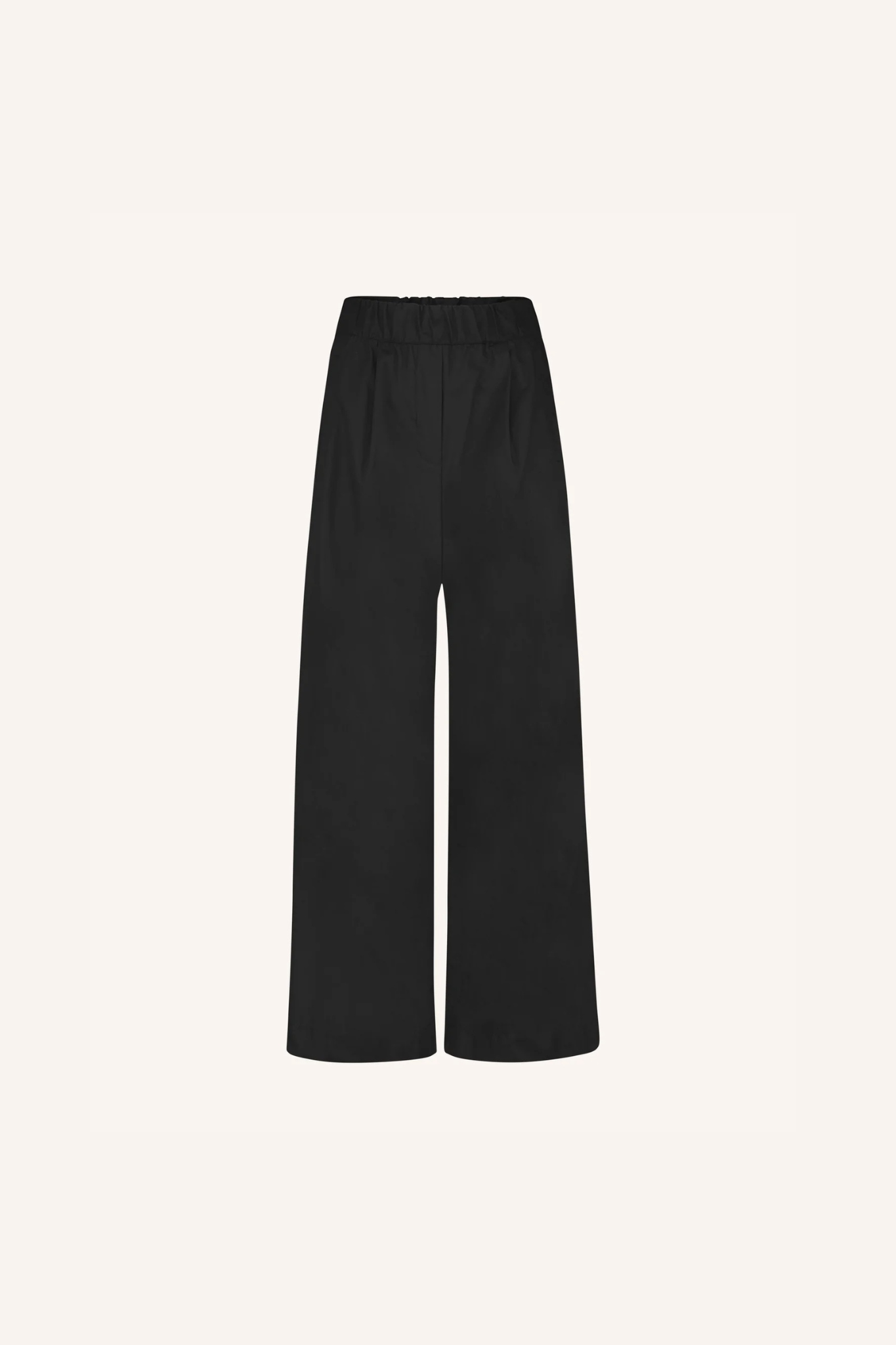 By-Bar benji poplin pants in black. Front flatlay view