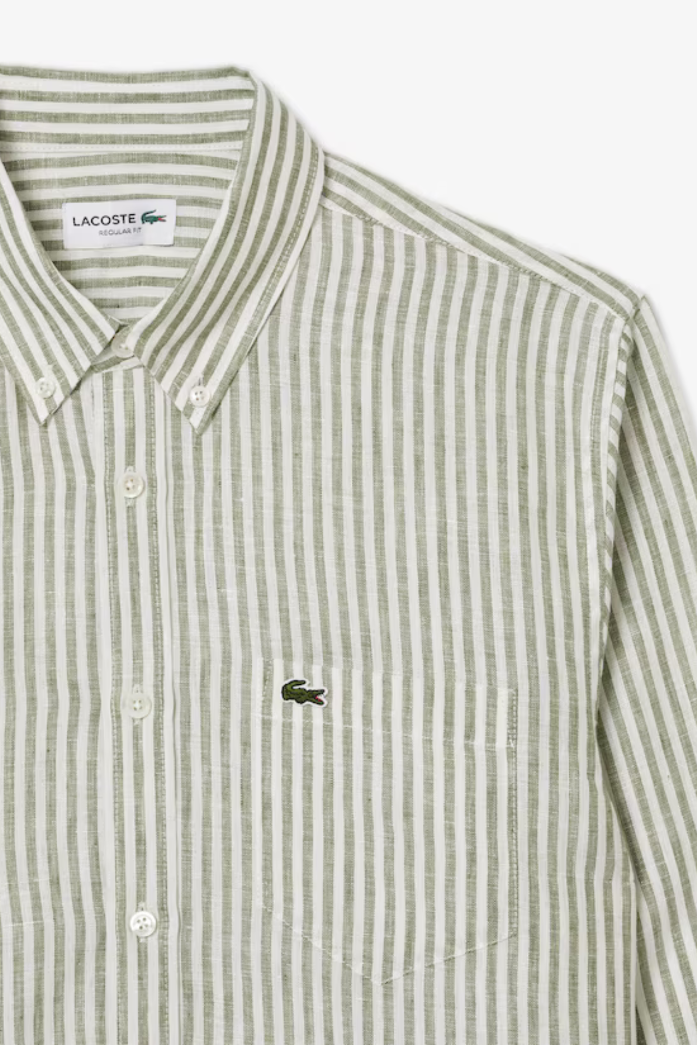 CH6985 L/S WOVEN SHIRT - KHAKI/WHITE