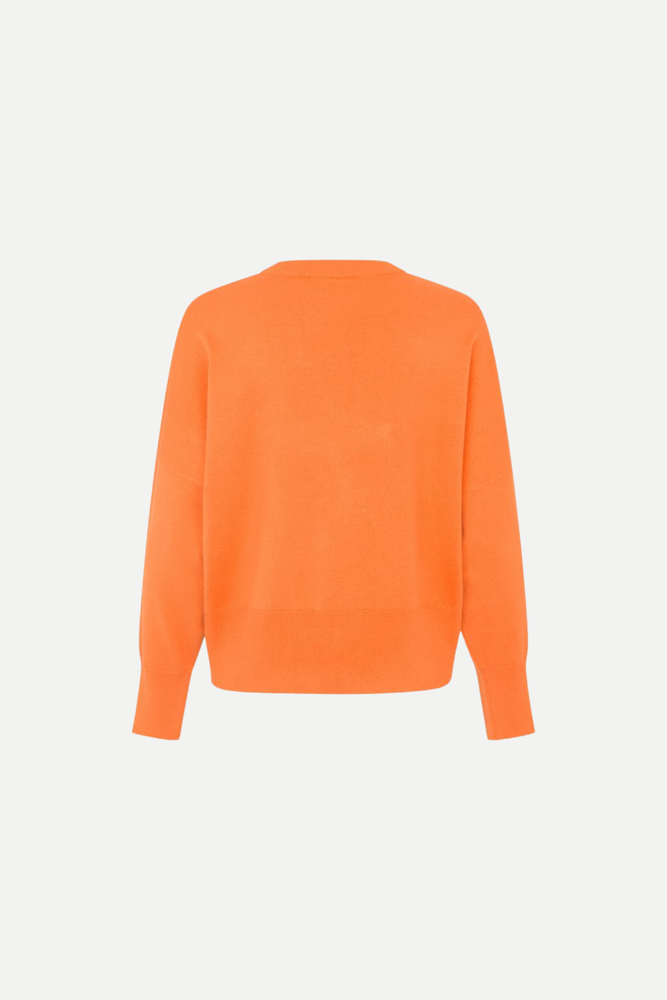 MBYM bravani gillian knit in orange peel. Back flatlay view