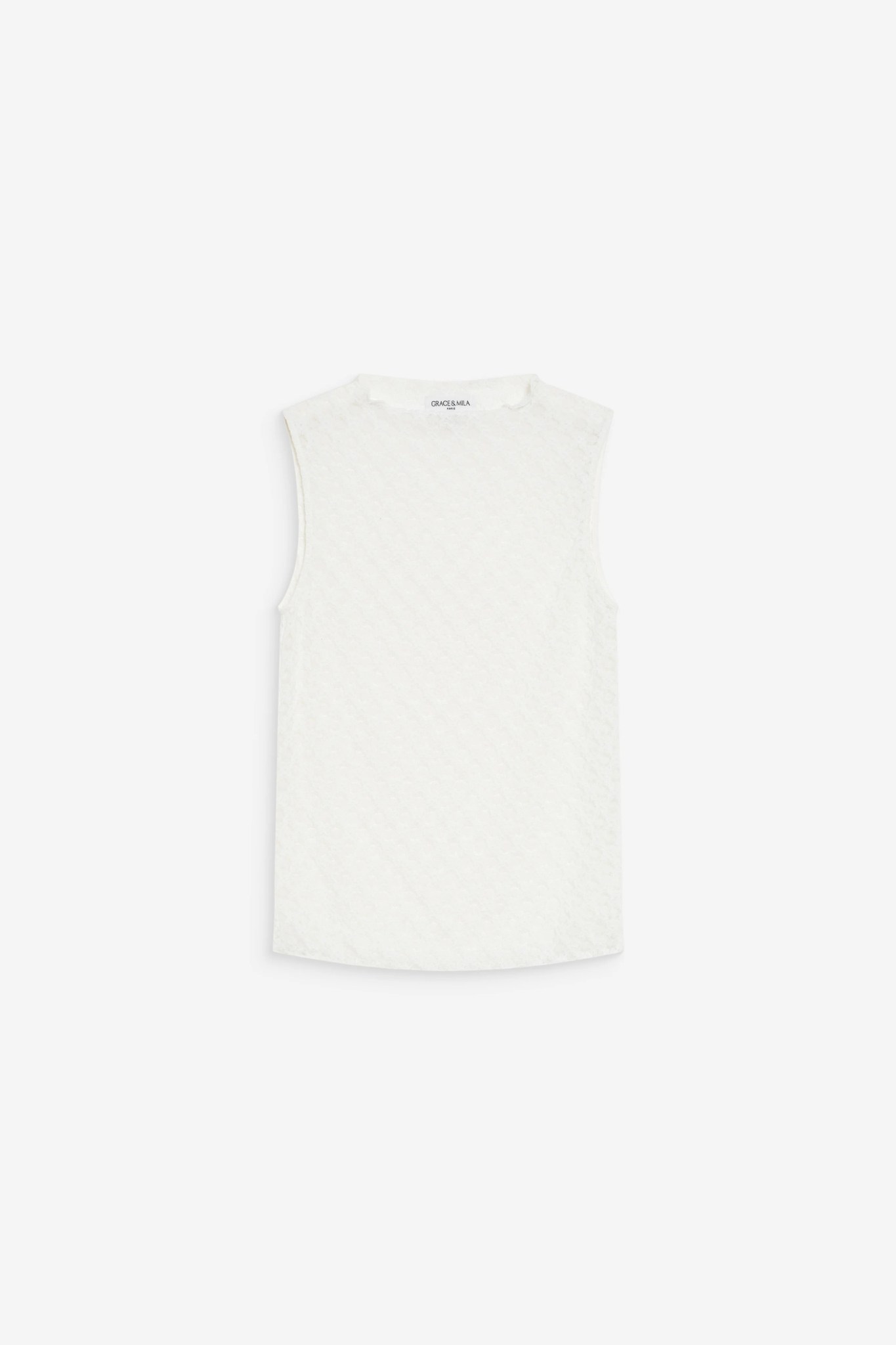 VINTIE ROUND NECK TOP - IVOIRE