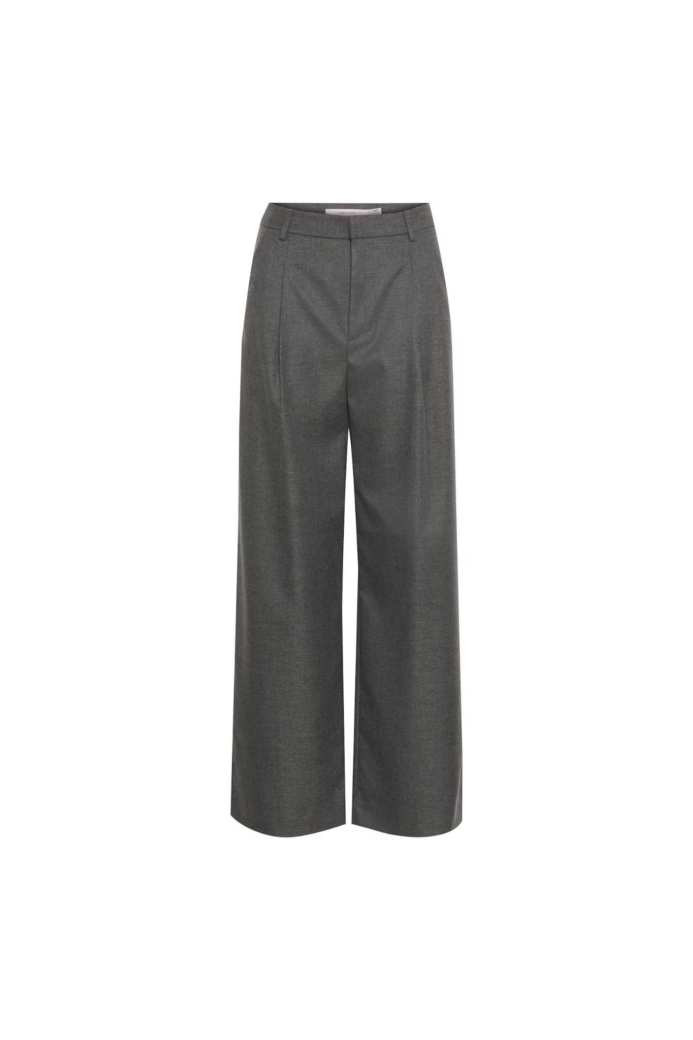 PAULA MELANGE MW WIDE PANTS - DARK GREY MELANGE