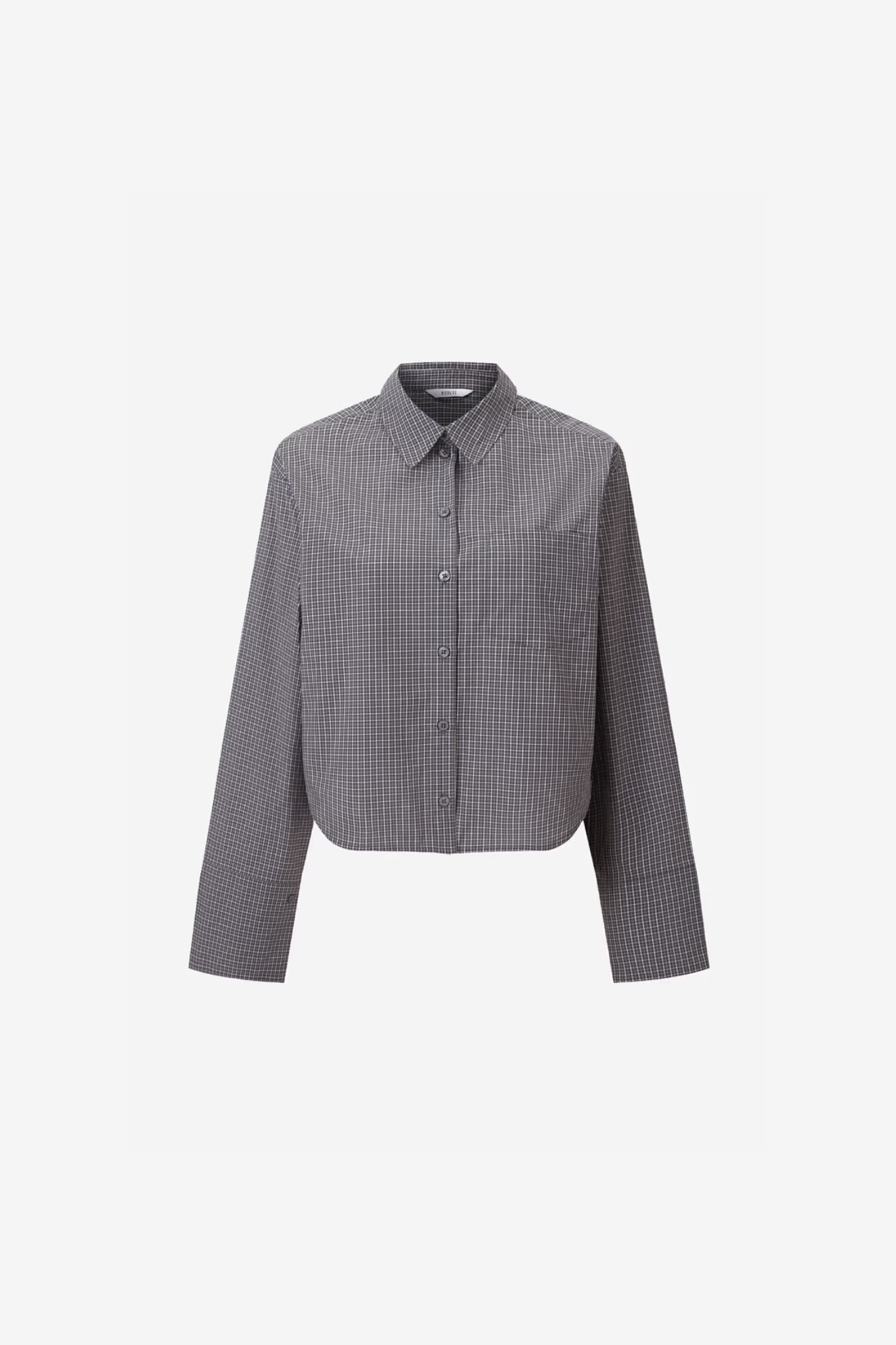 WEB LS SHORT SHIRT CH - GRAY GARDENIA CHECK