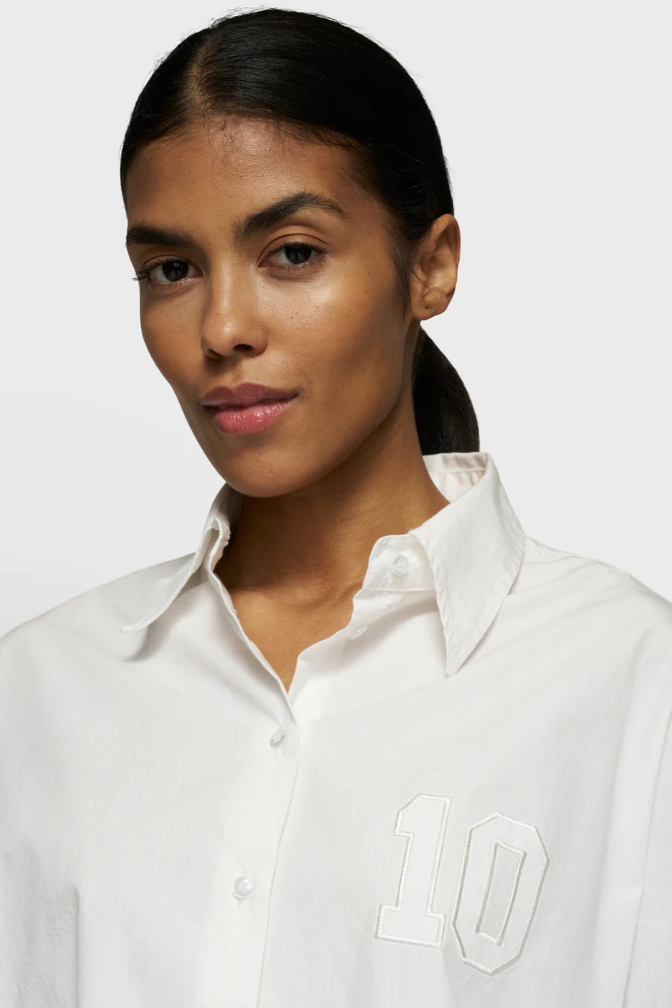 OVERSIZED CROPPED SHIRT - ECRU