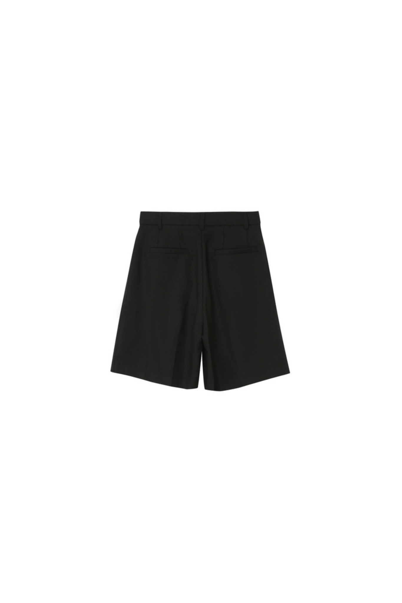 Grace & Mila pastel bermuda short in black. Back flatlay view