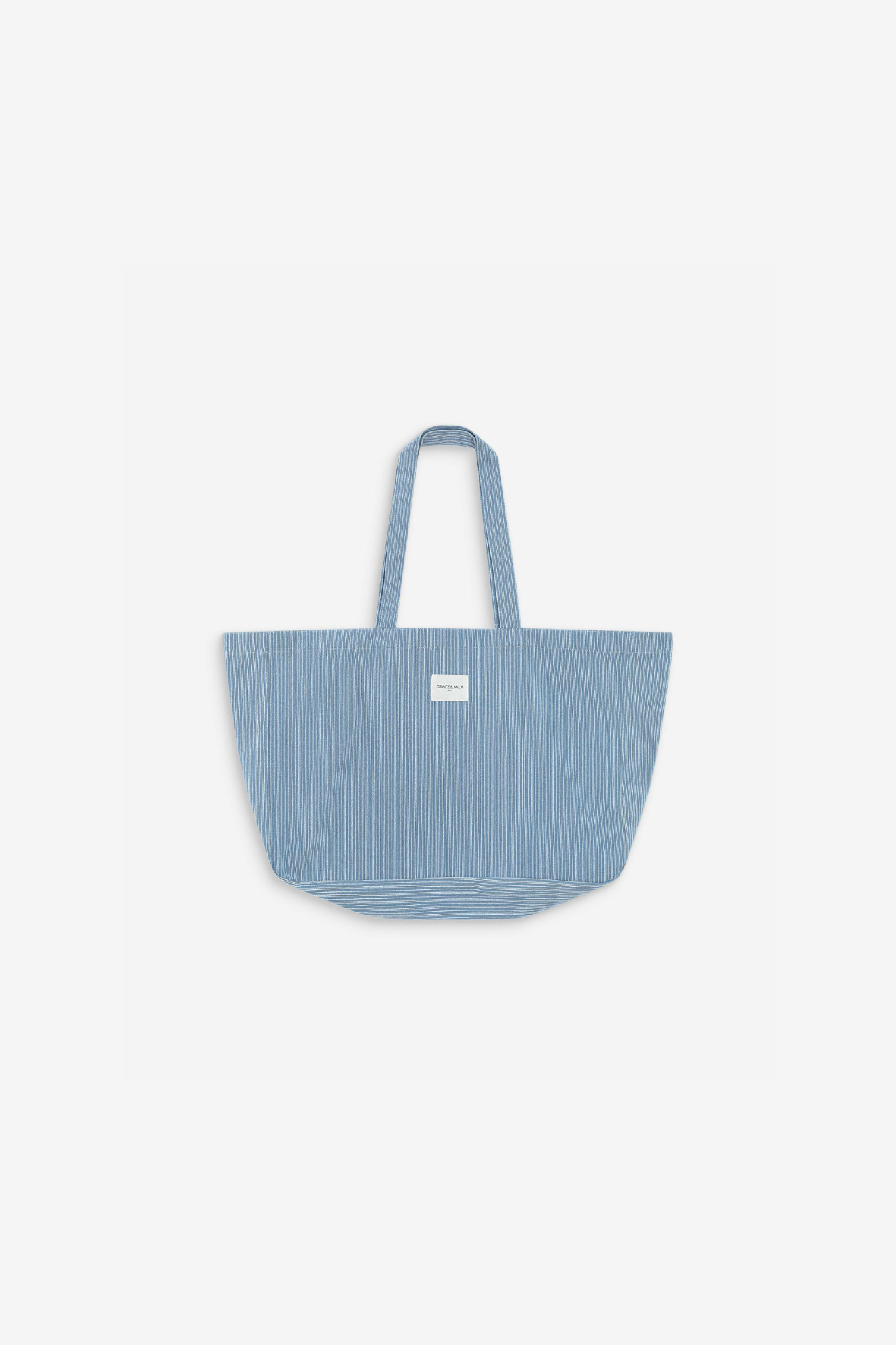 VACATION TOTE BAG - STRIPED BLUE