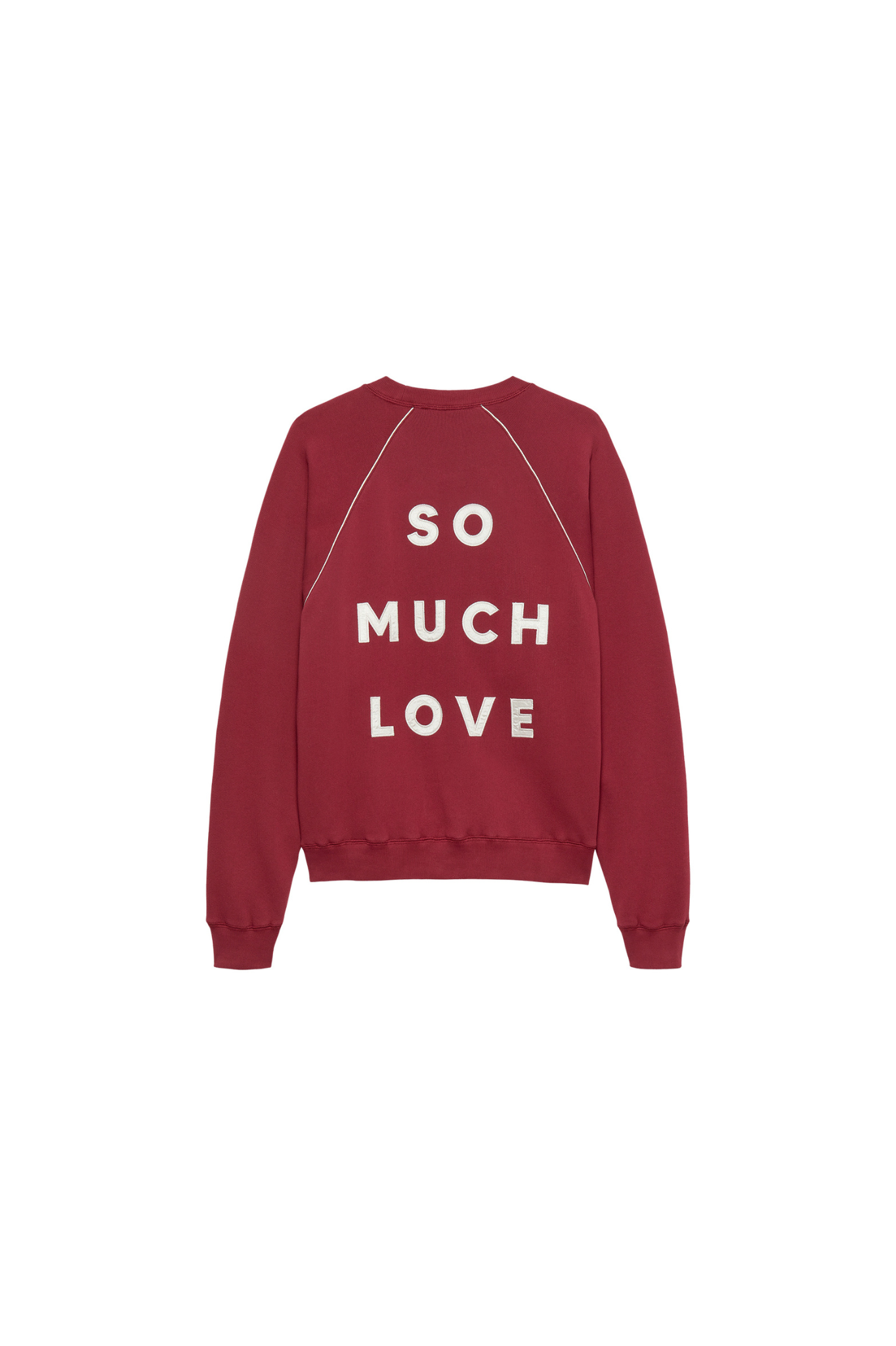 GRAPHIC SWEATER WITH PIPING - RHUBARB
