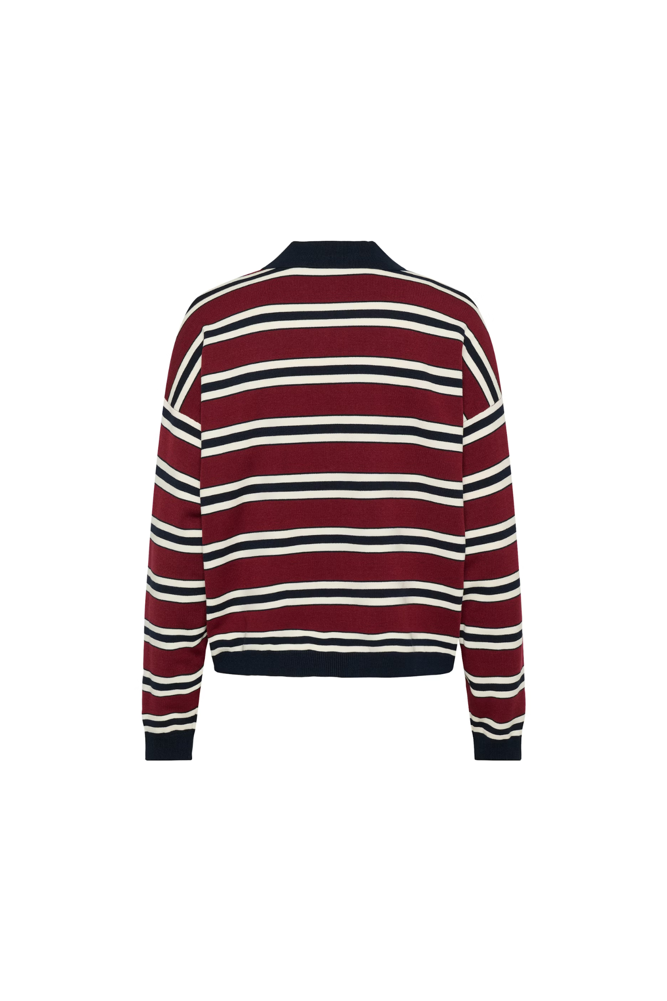 PAIGE POLO PULLOVER - CABERNET/ SKYCAPTAIN/ EGRET