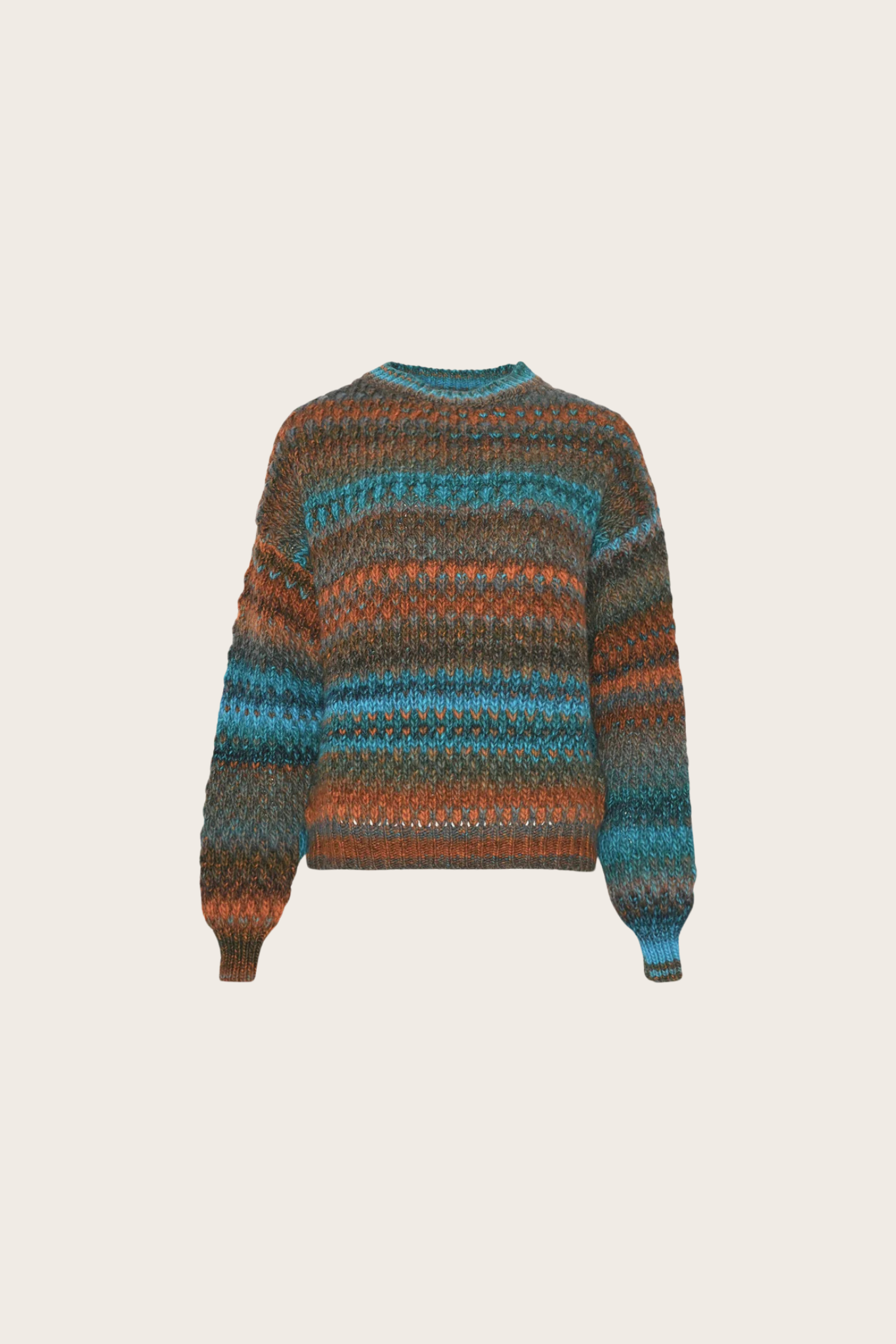 GIO KNIT SWEATER - BROWN GREY MIX