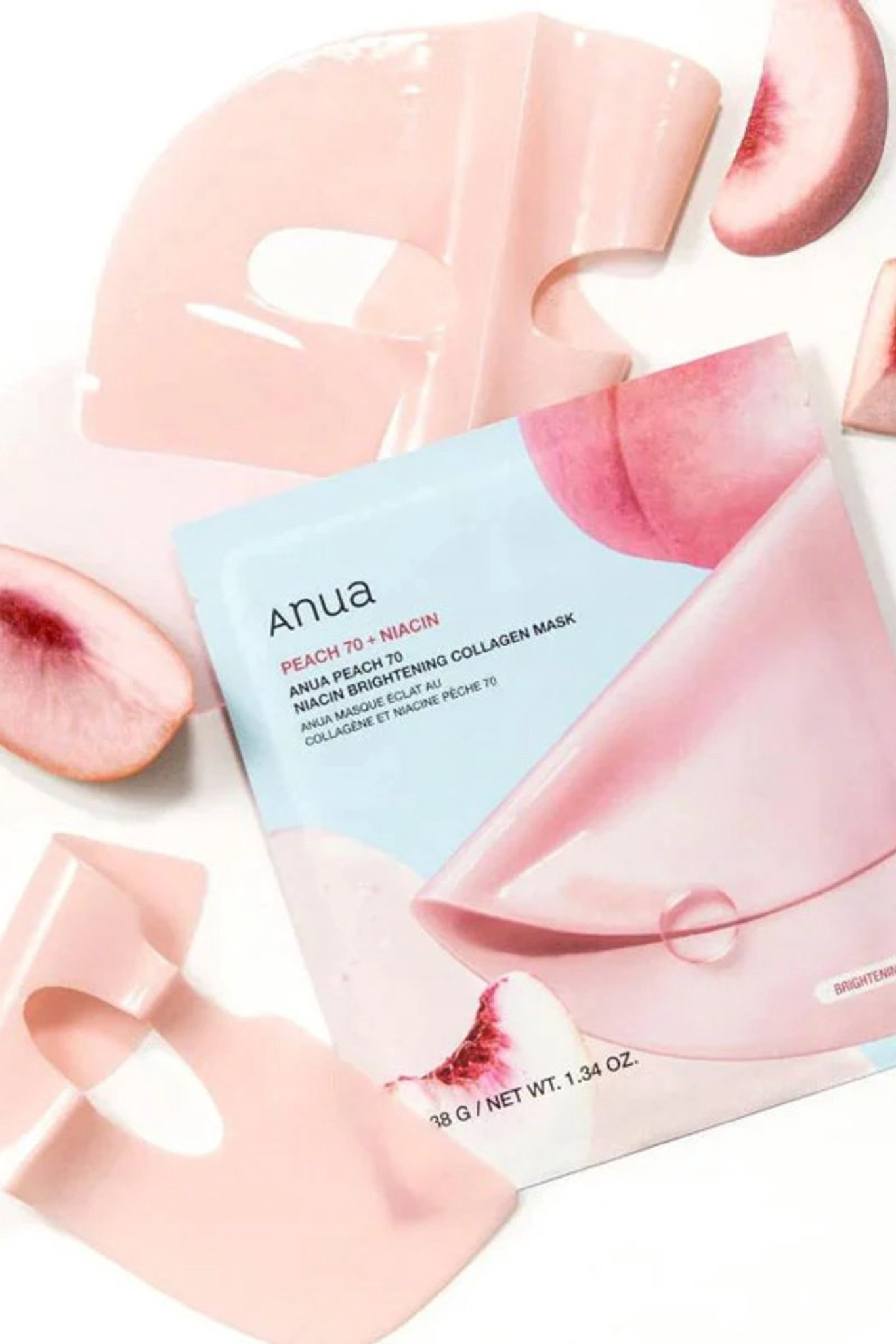 PEACH 70 NIACIN BRIGHTENING COLLAGEN MASK ( 4 SHEETS )