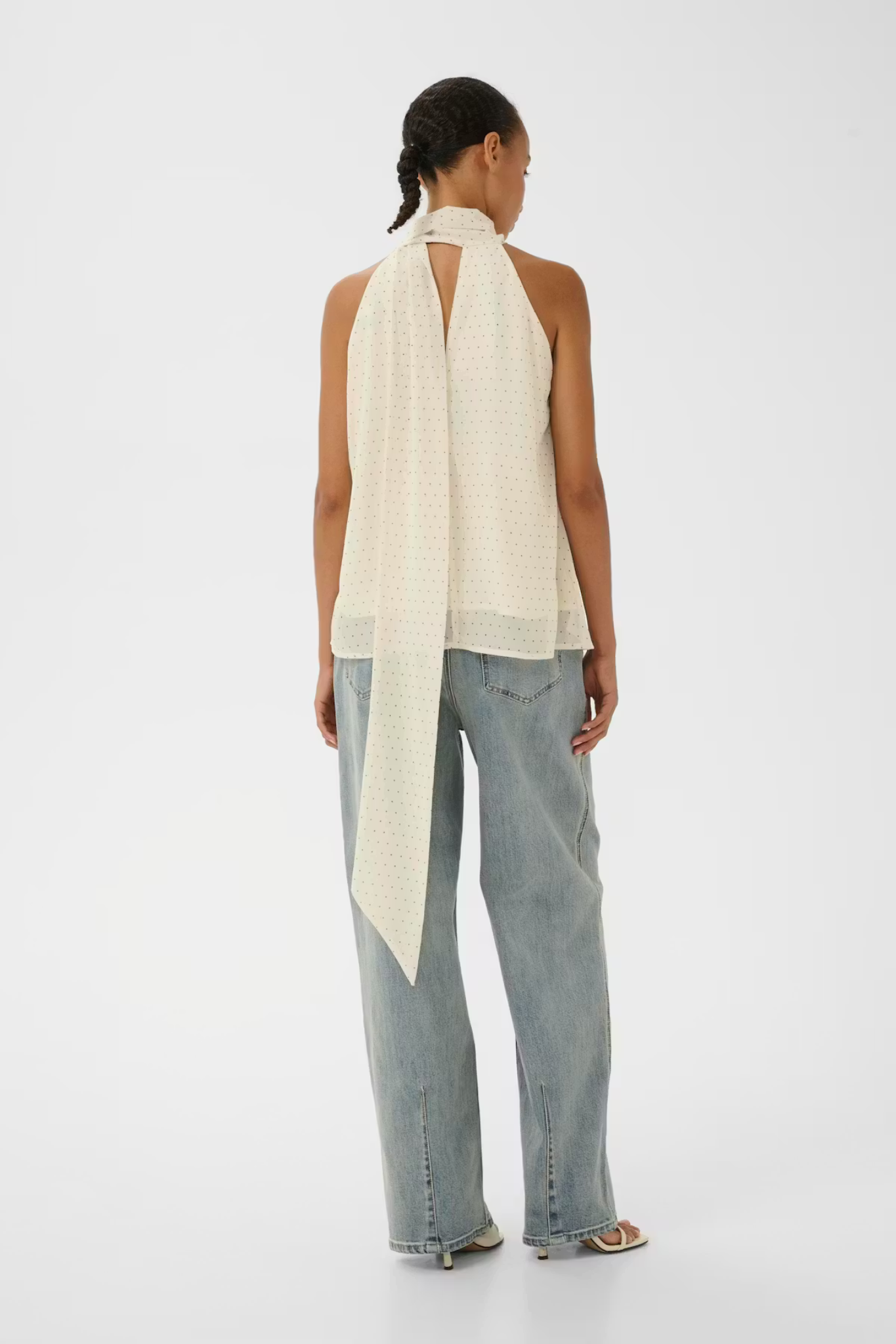 DORAH P BLOUSE - BIRCH DOT/WHITE