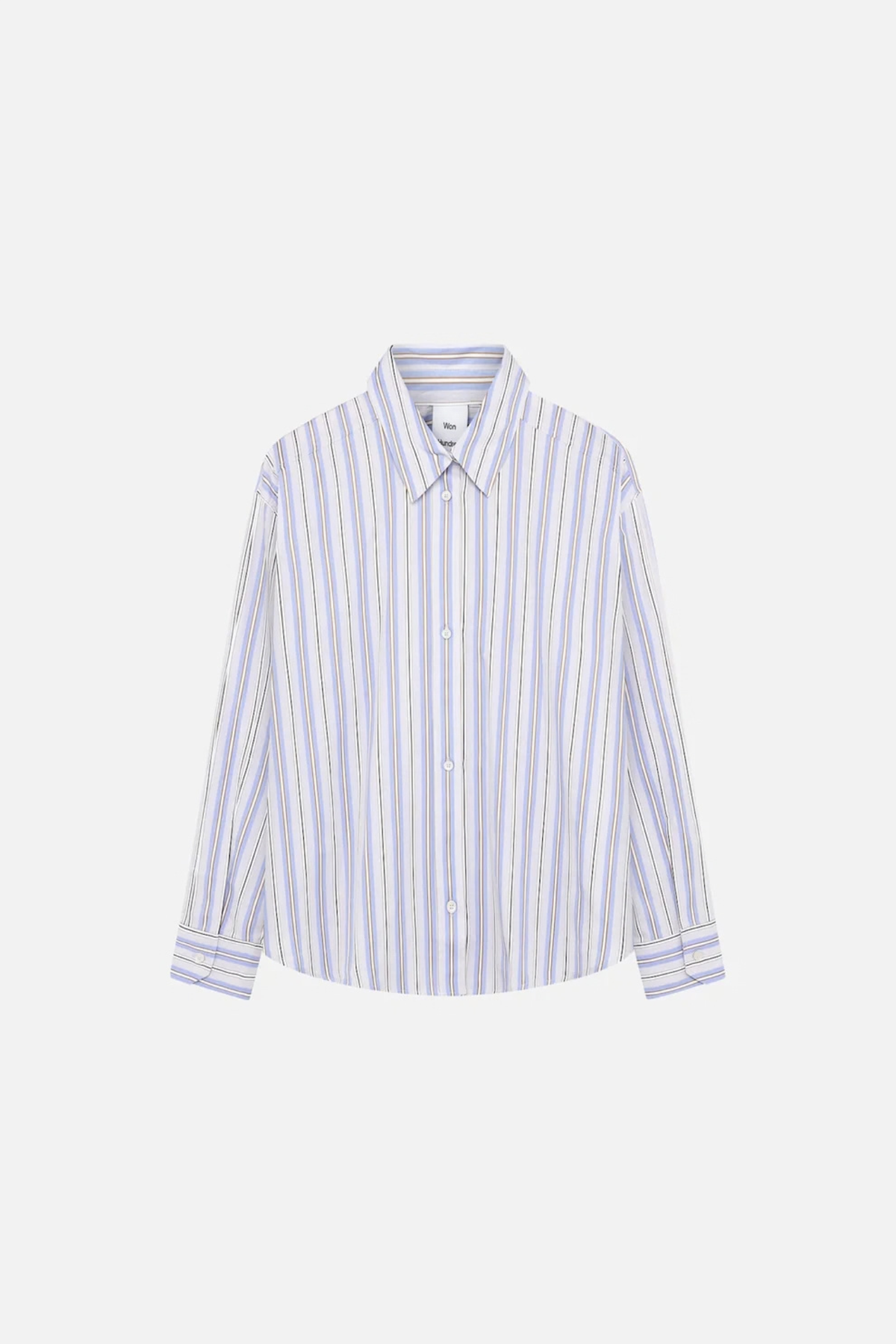 LENOA PANEL STRIPE SHIRT - MICRO SHIP GREY COMB
