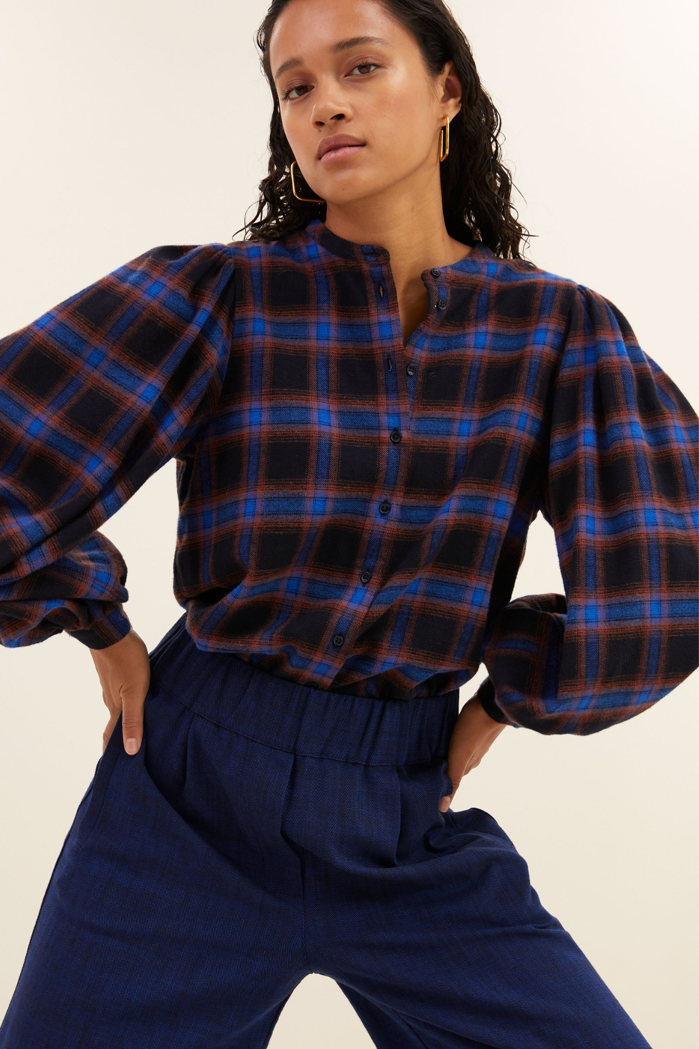 DAY CHECK BLOUSE - KINGSBLUE