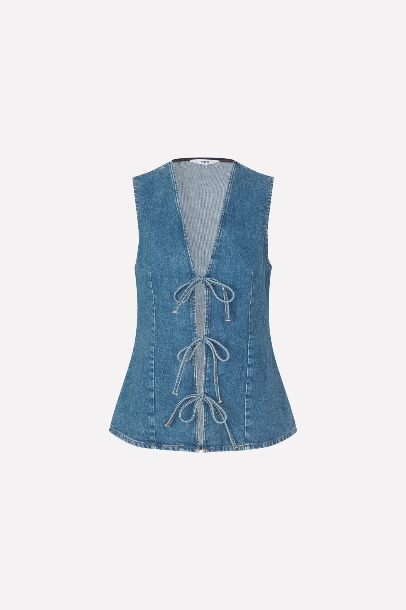 ENATENNA DENIM VEST - WORN DARK BLUE