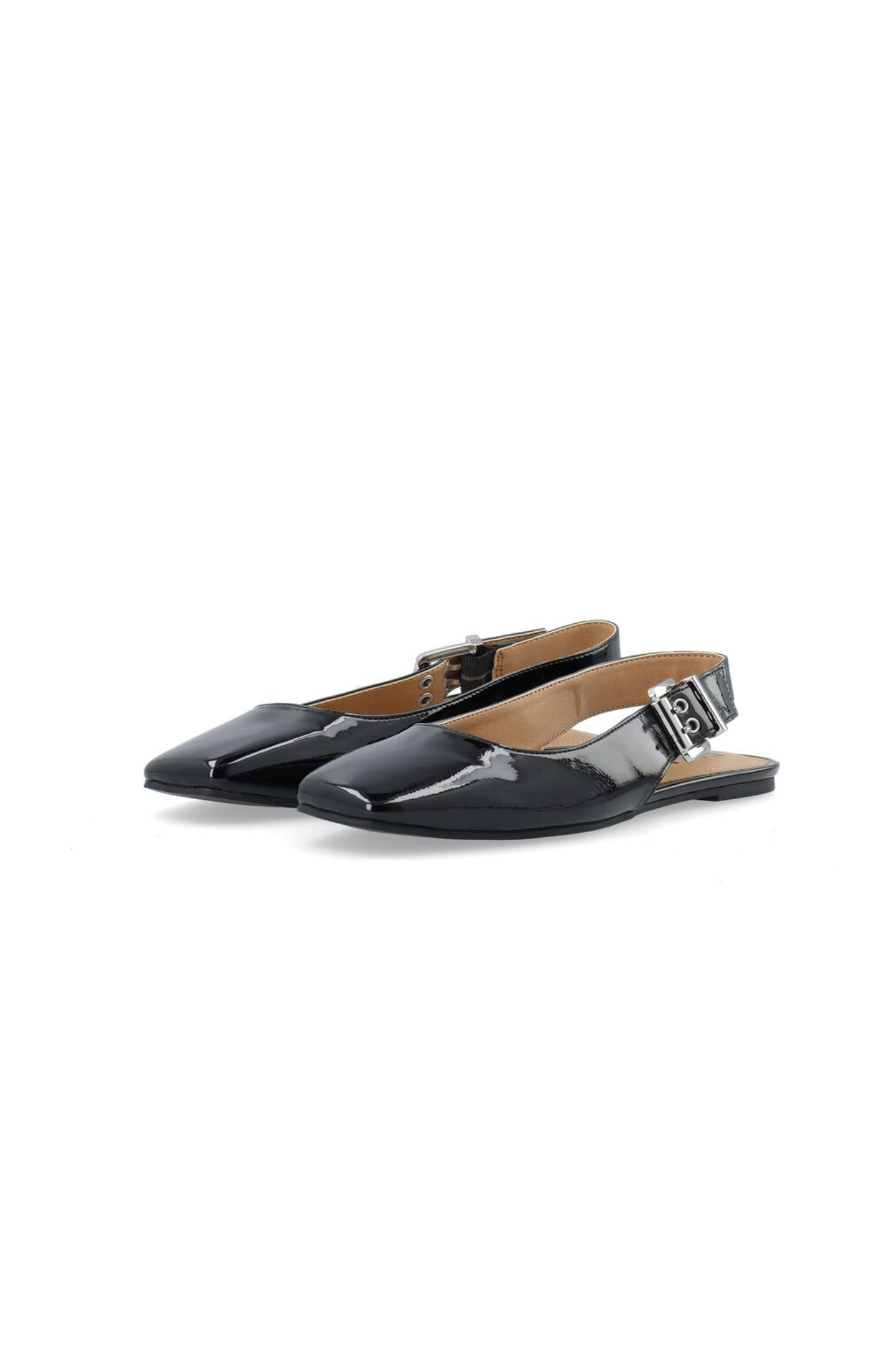 ROSE KARRE FLAT SLINGBACK SHOES - BLACK PATENT