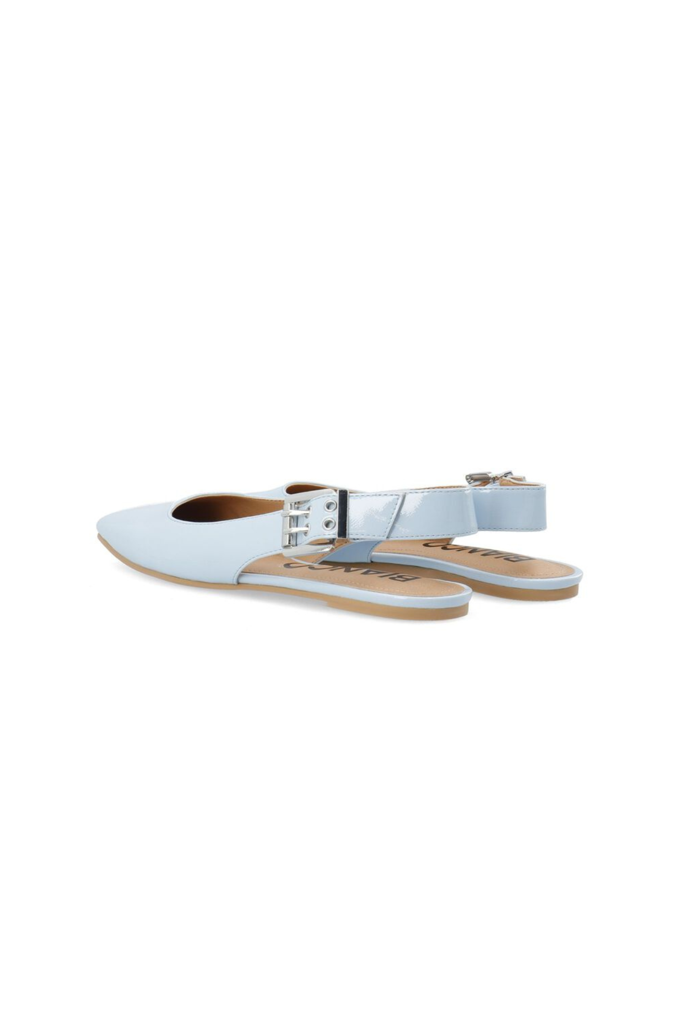 ROSE KARRE FLAT SLINGBACK SHOES - SKY BLUE PATENT