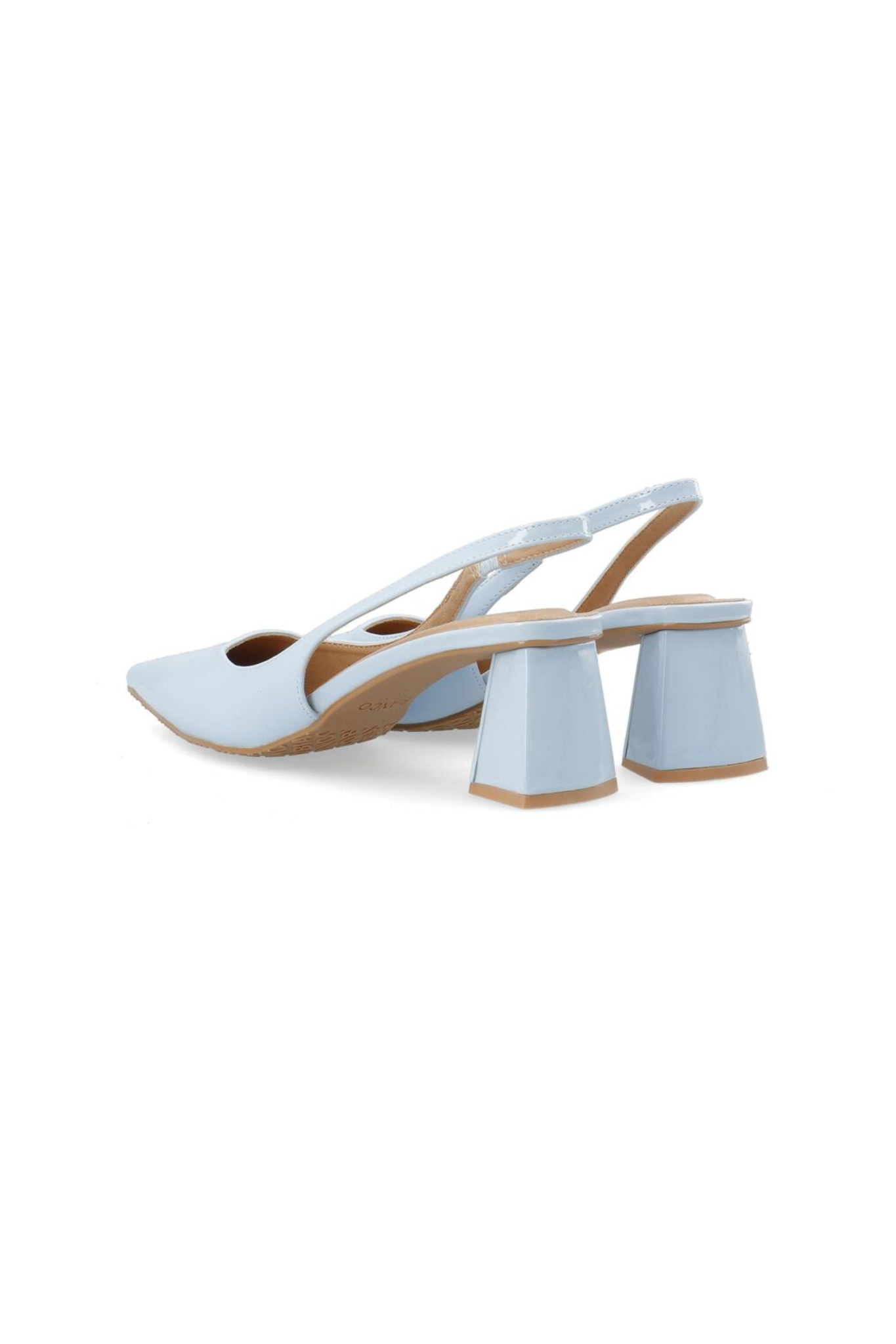 MARALYN SLINGBACK PATENT SHOES - SKY BLUE