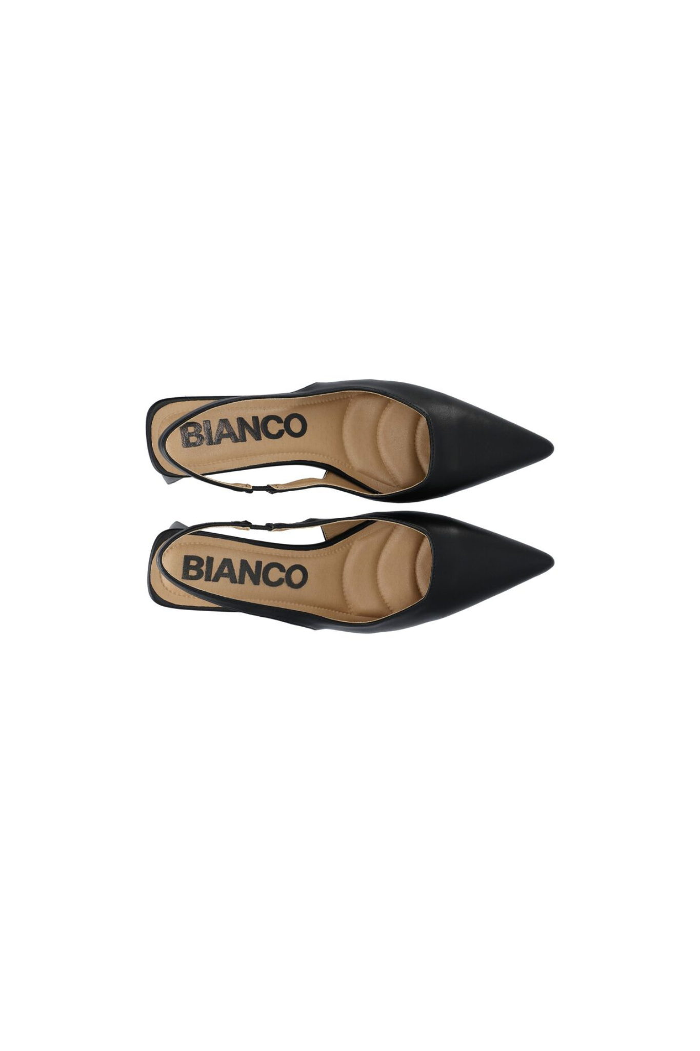 MARALYN SLINGBACK SMOOTH FAUX LEATHER SHOES - BLACK