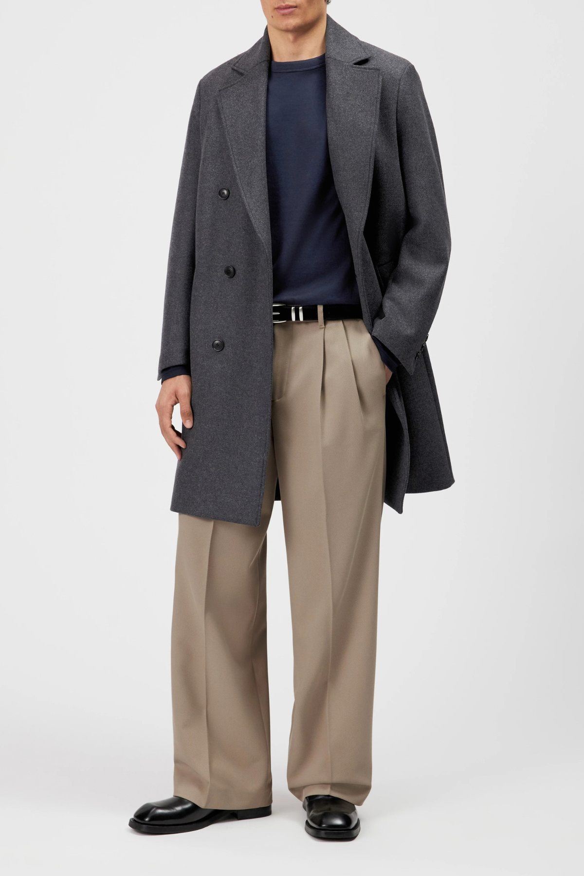 LEEK WIDE TROUSERS - GREIGE