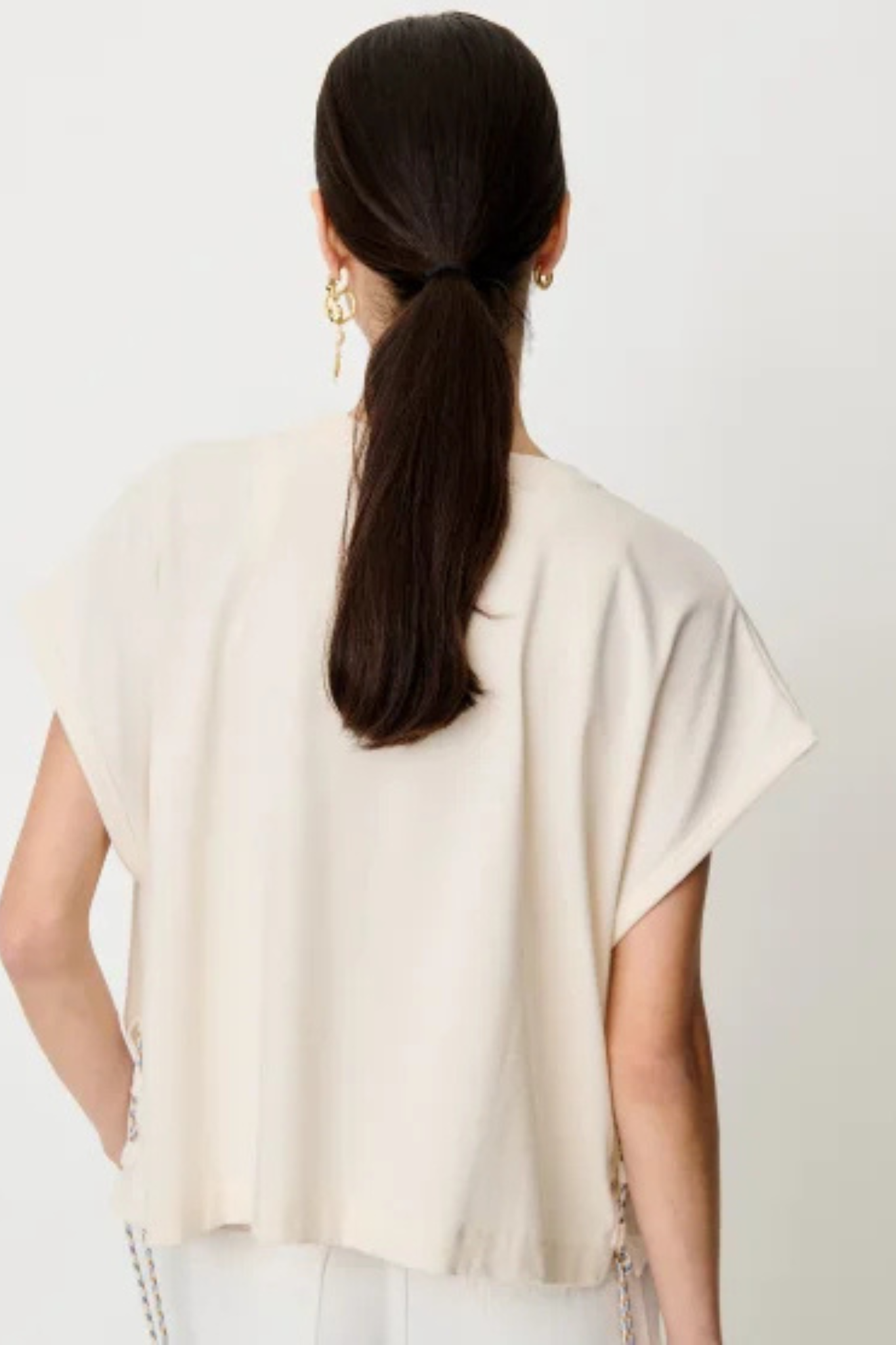 ERNISTO DRAWSTRING T-SHIRT - FLEUR DE SEL