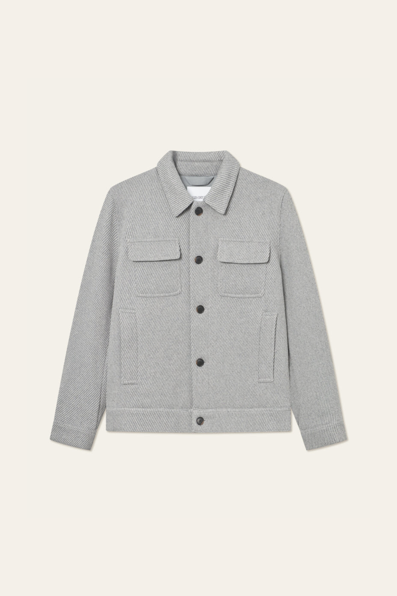 NASH TWILL WOOL JACKET - GREY MELANGE
